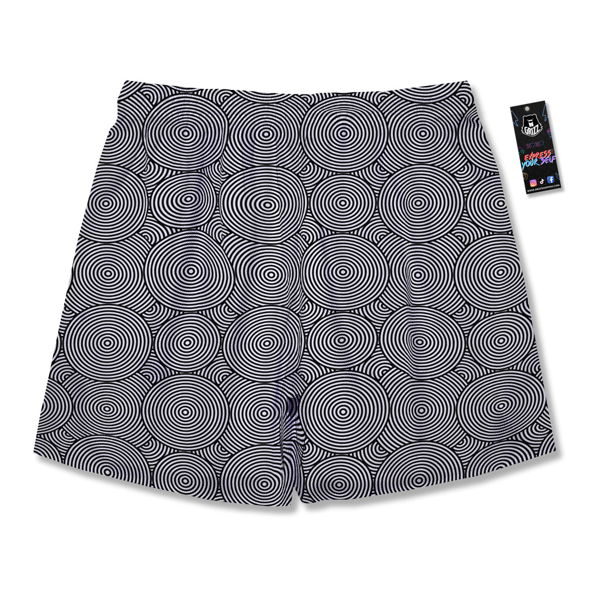 Circle Psychedelic Print Pattern Men's Running Shorts-grizzshop
