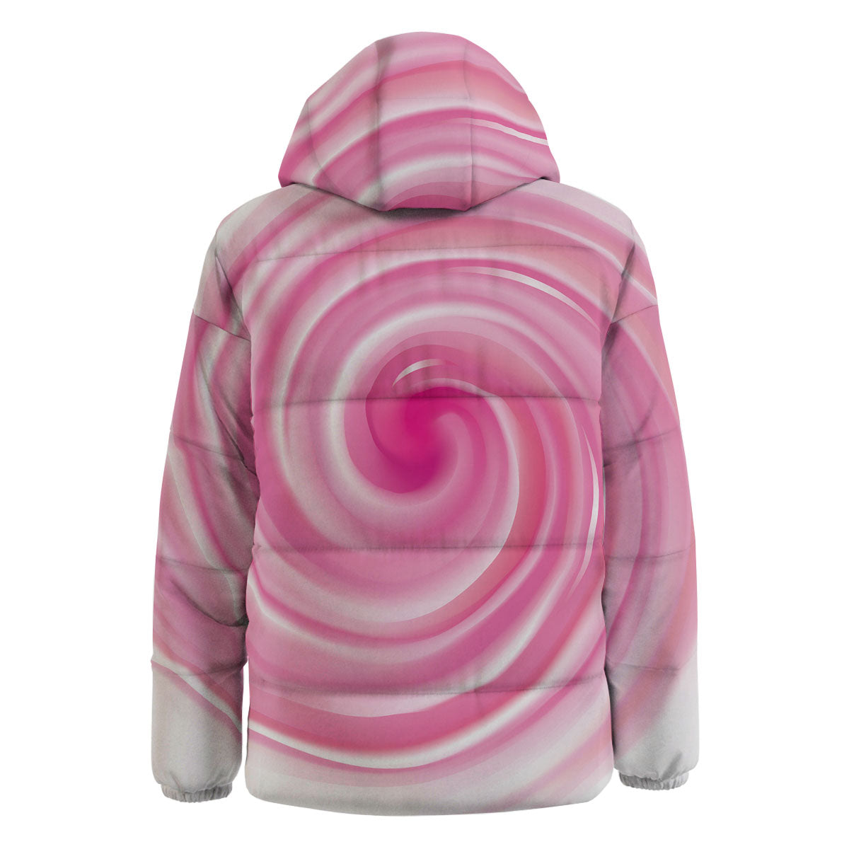 Circle Swirl Pink Print Down Jacket-grizzshop