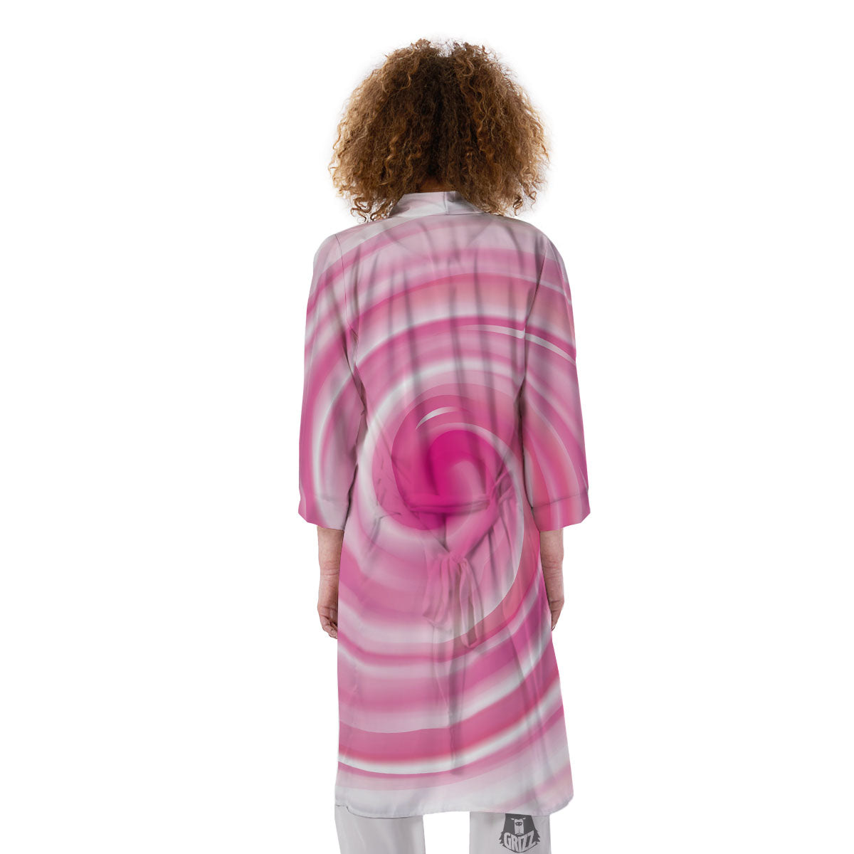 Circle Swirl Pink Print Kimono-grizzshop