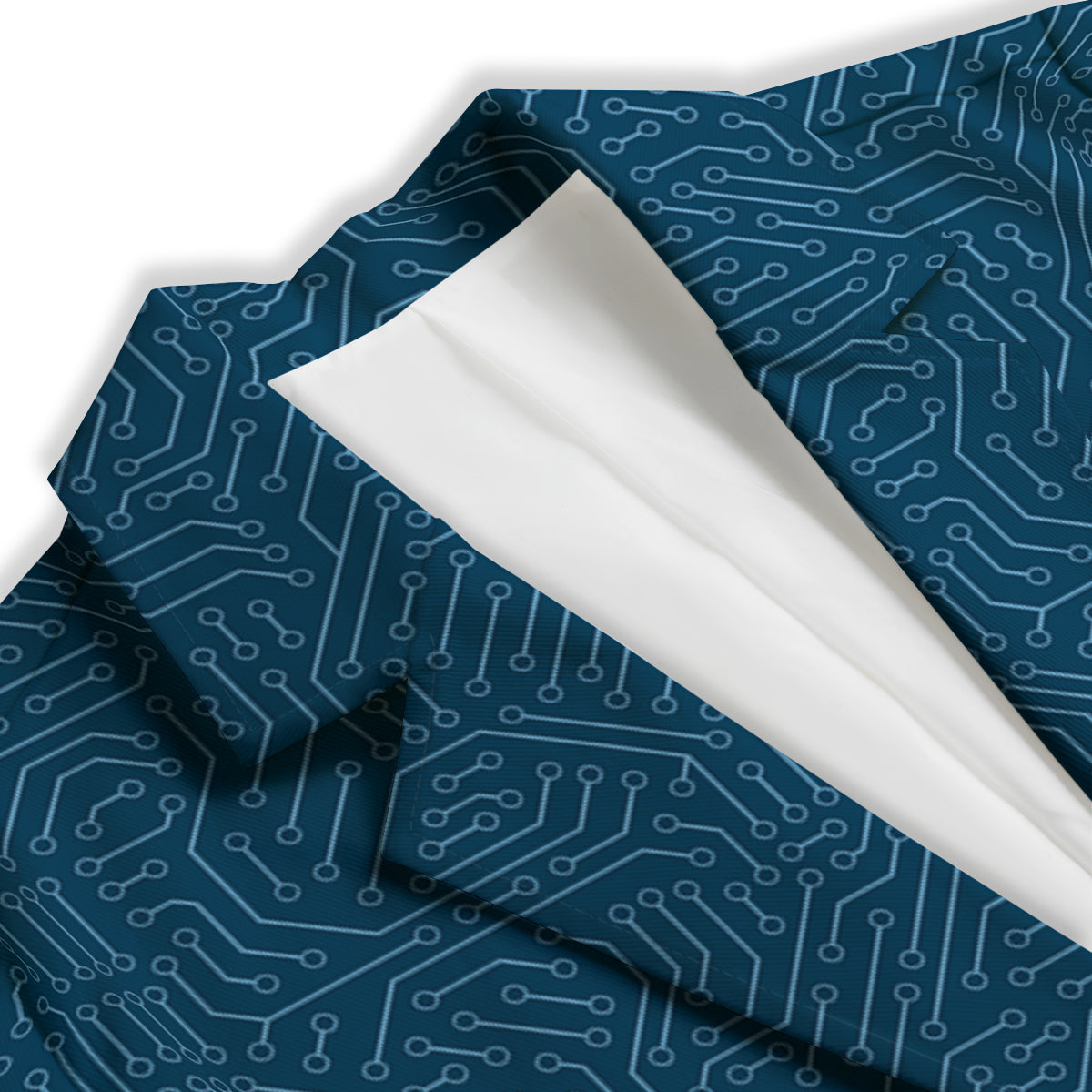Circuit Blue Print Pattern Women's Blazer-grizzshop