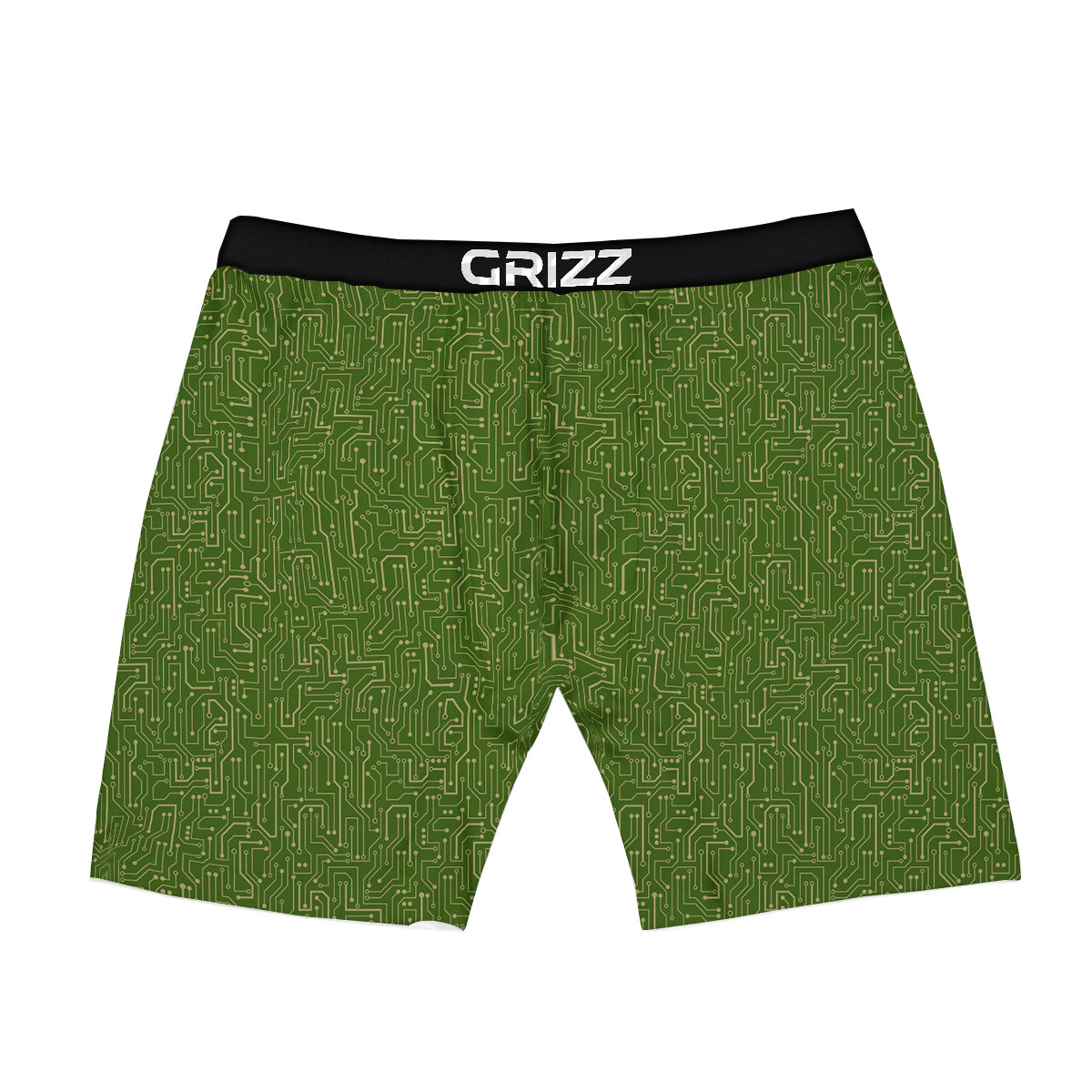 Circuit Green Print Pattern Boxer Briefs-grizzshop