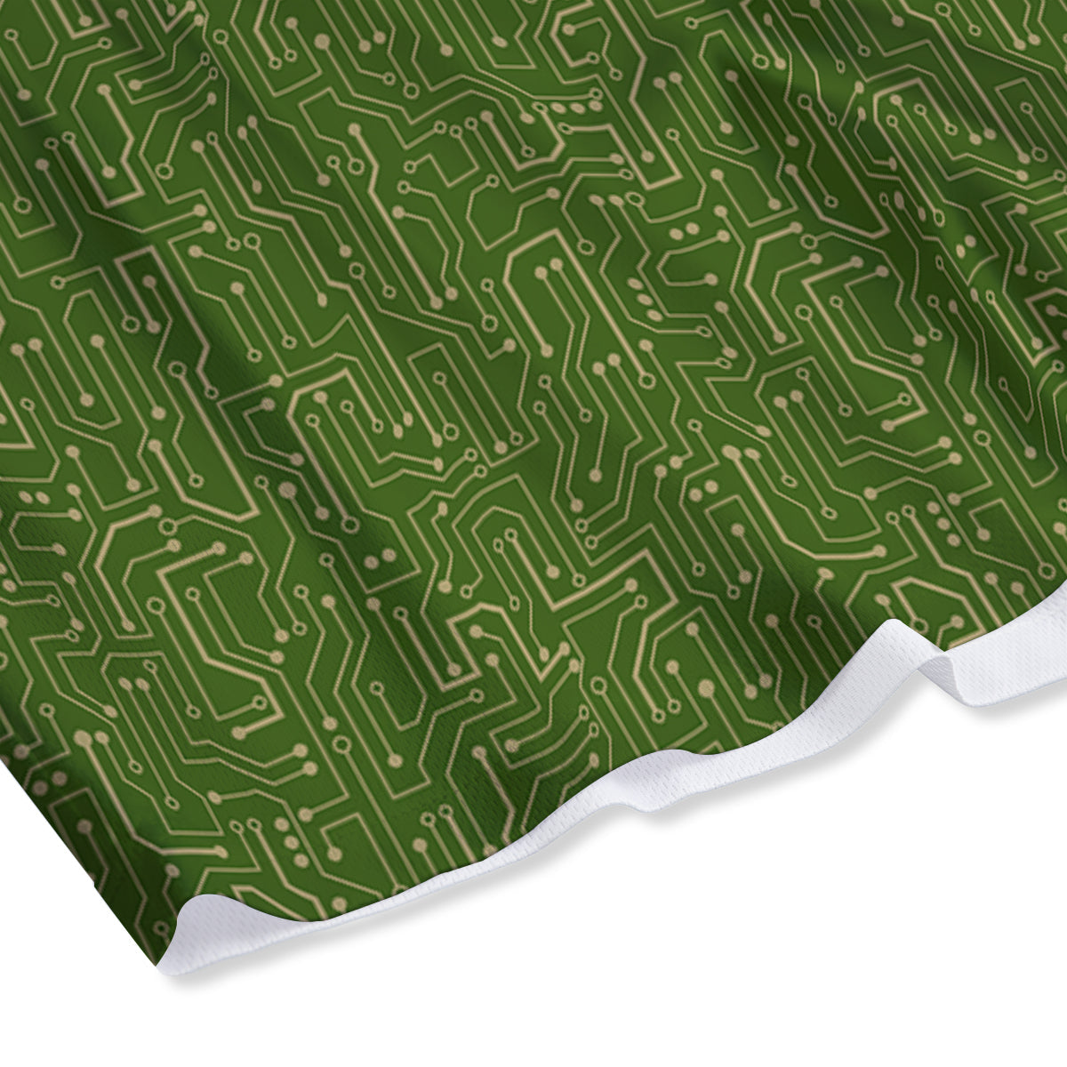 Circuit Green Print Pattern Mesh Shorts-grizzshop