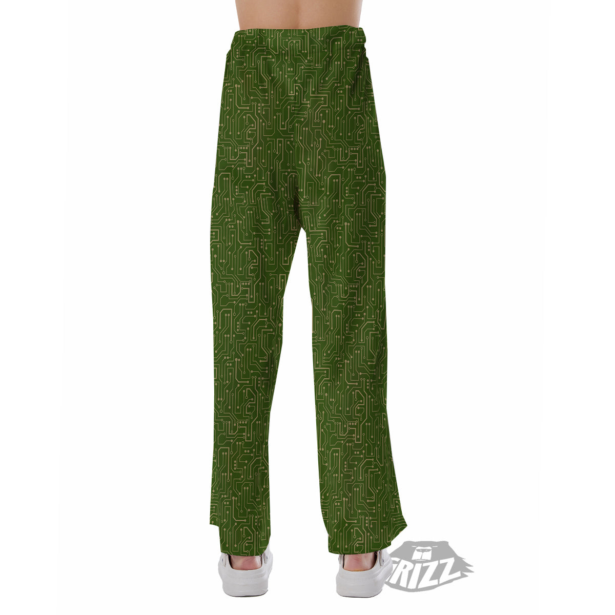 Circuit Green Print Pattern Pajama Pants-grizzshop