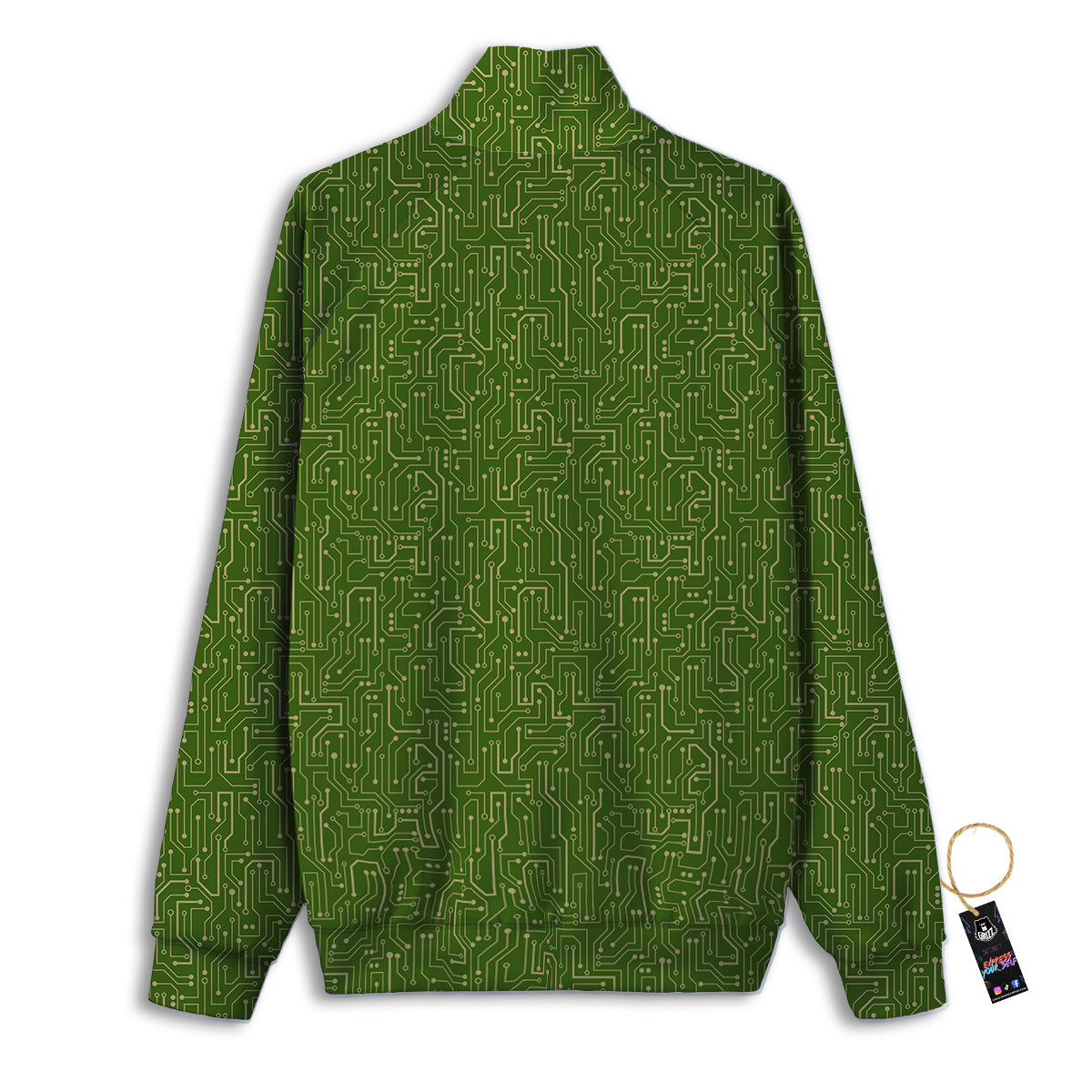 Circuit Green Print Pattern Track Jacket-grizzshop