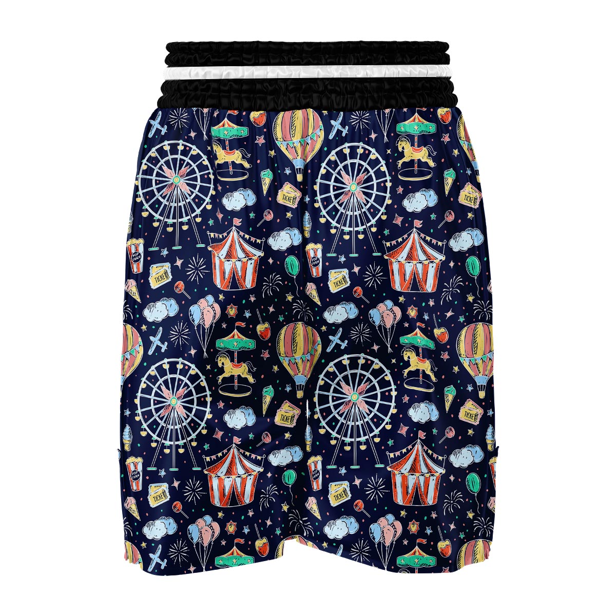 Circus Dream Pattern Print Boxing Shorts-grizzshop