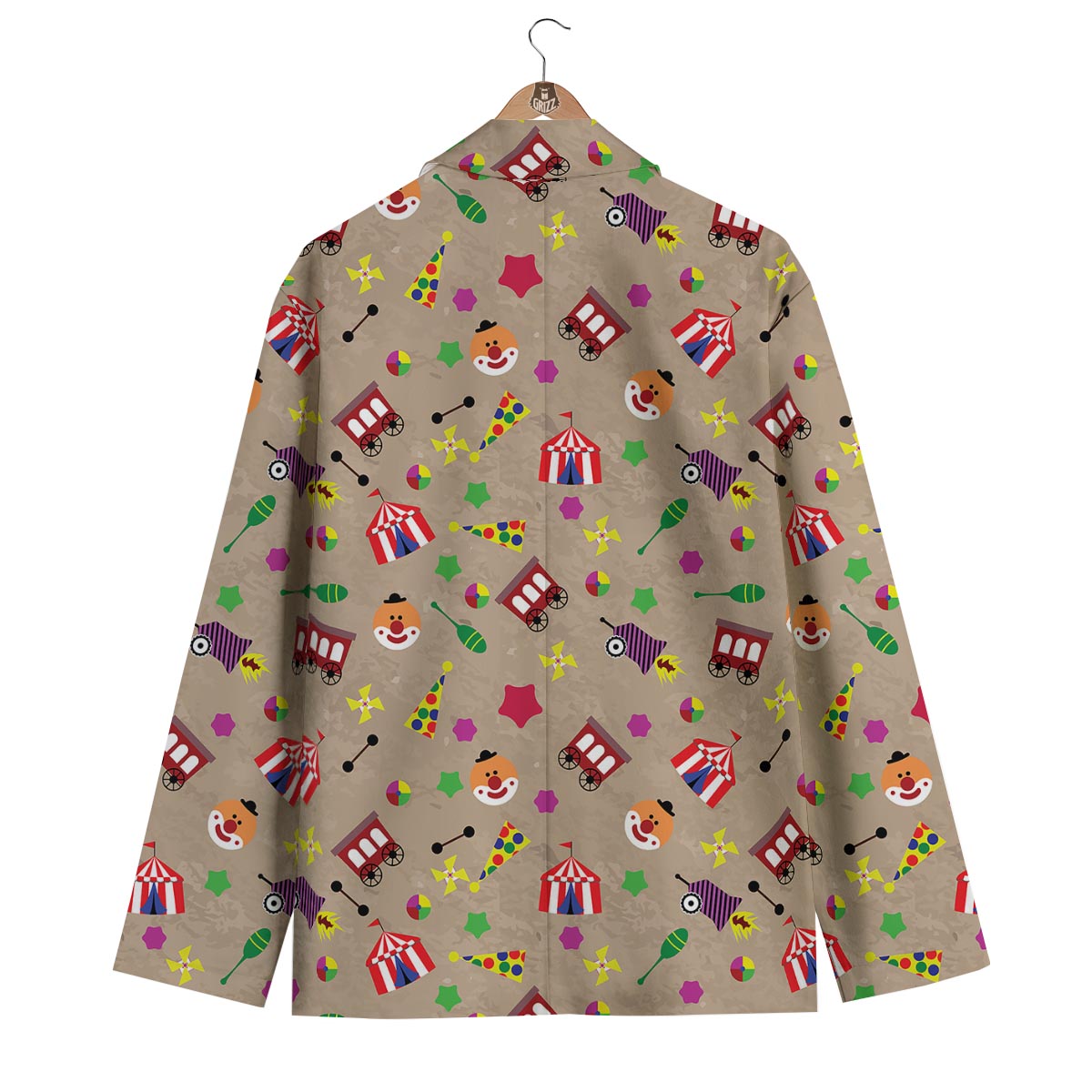 Circus Pattern Print Men's Blazer-grizzshop