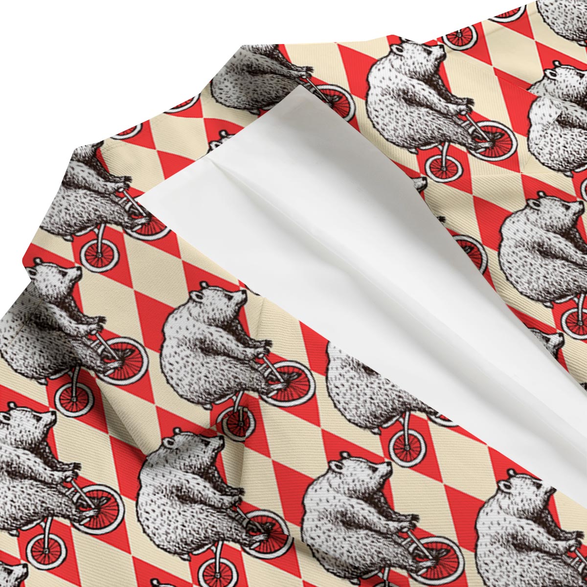 Circus Teddy Bear Pattern Print Men's Blazer-grizzshop