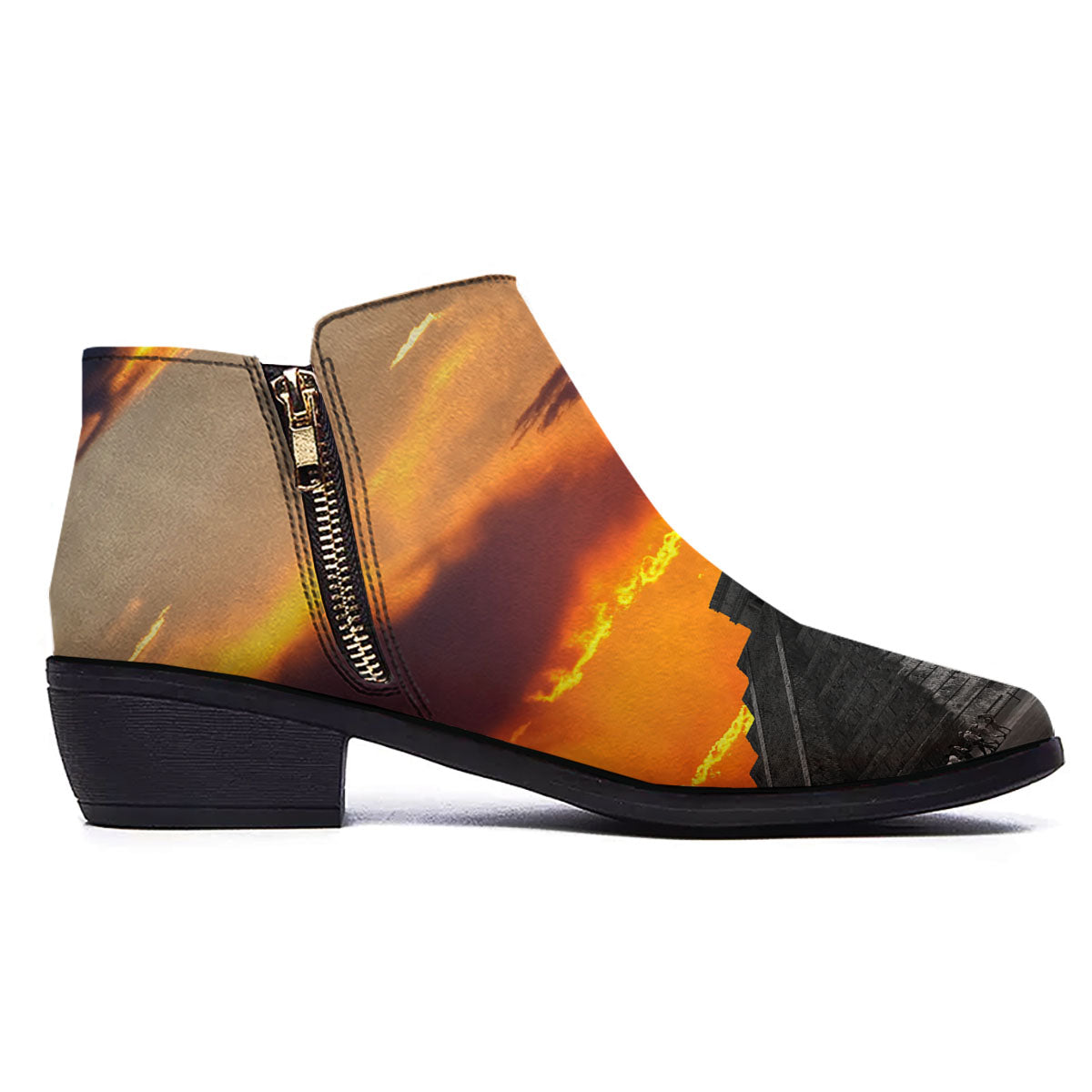 Civilization Mayan Print Ankle Boots-grizzshop