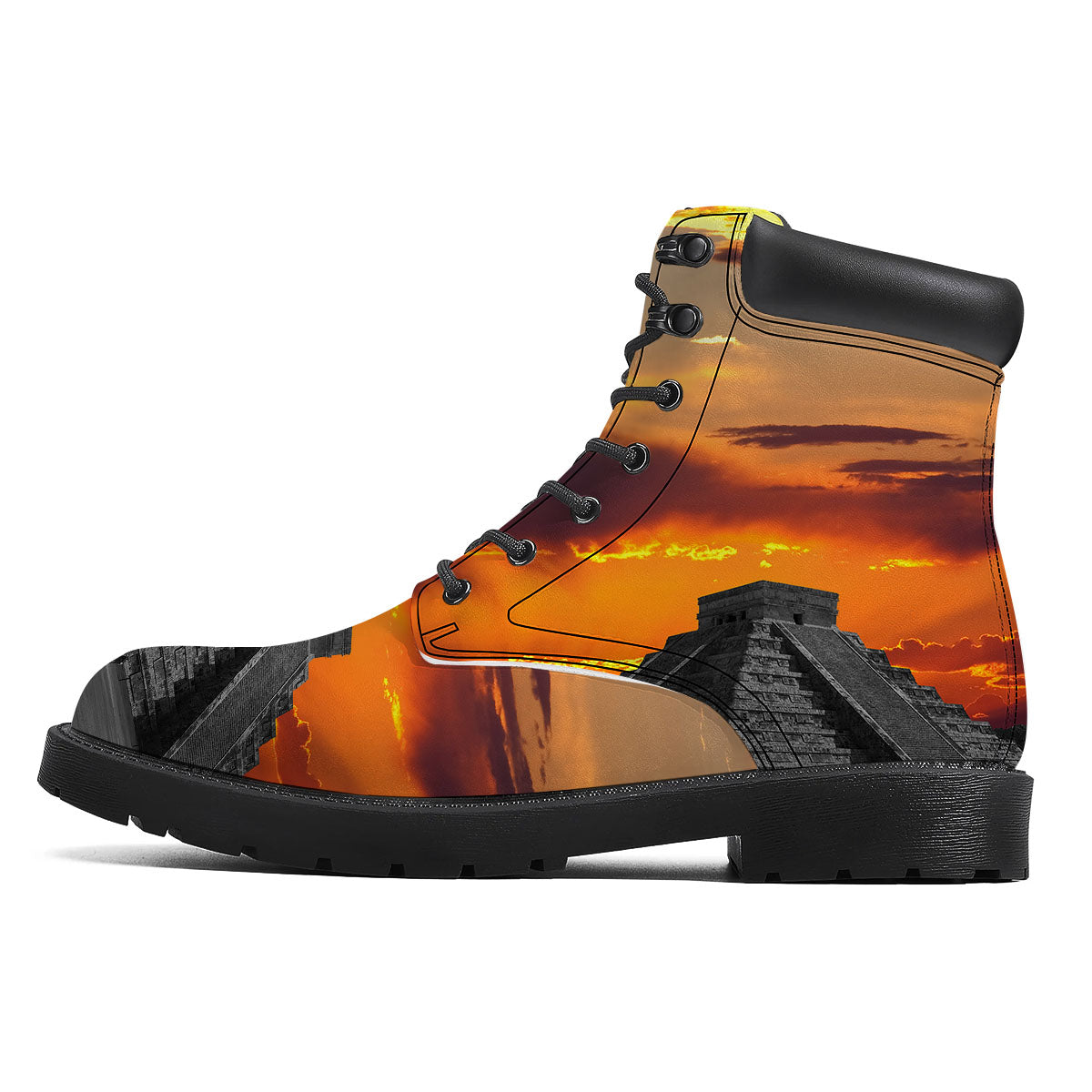 Civilization Mayan Print Boots-grizzshop