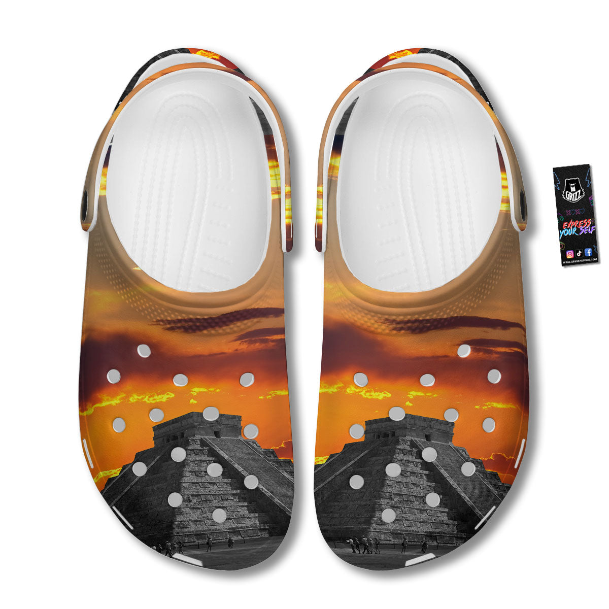 Civilization Mayan Print Clog-grizzshop