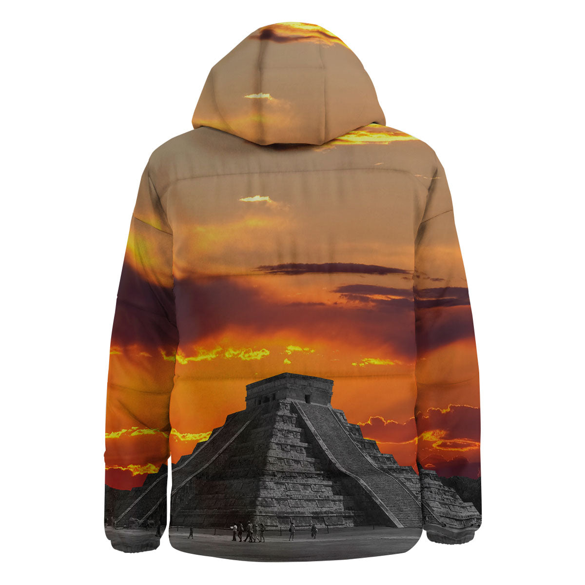 Civilization Mayan Print Down Jacket-grizzshop
