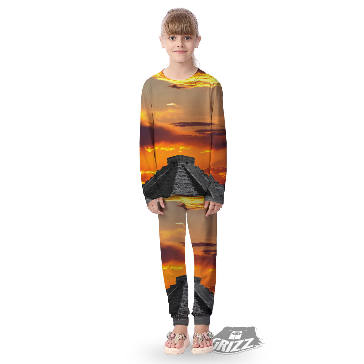 Civilization Mayan Print Kid's Pajamas-grizzshop