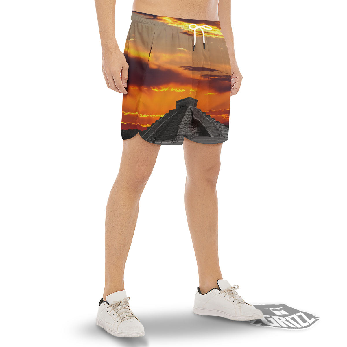 Civilization Mayan Print Men's Gym Shorts-grizzshop