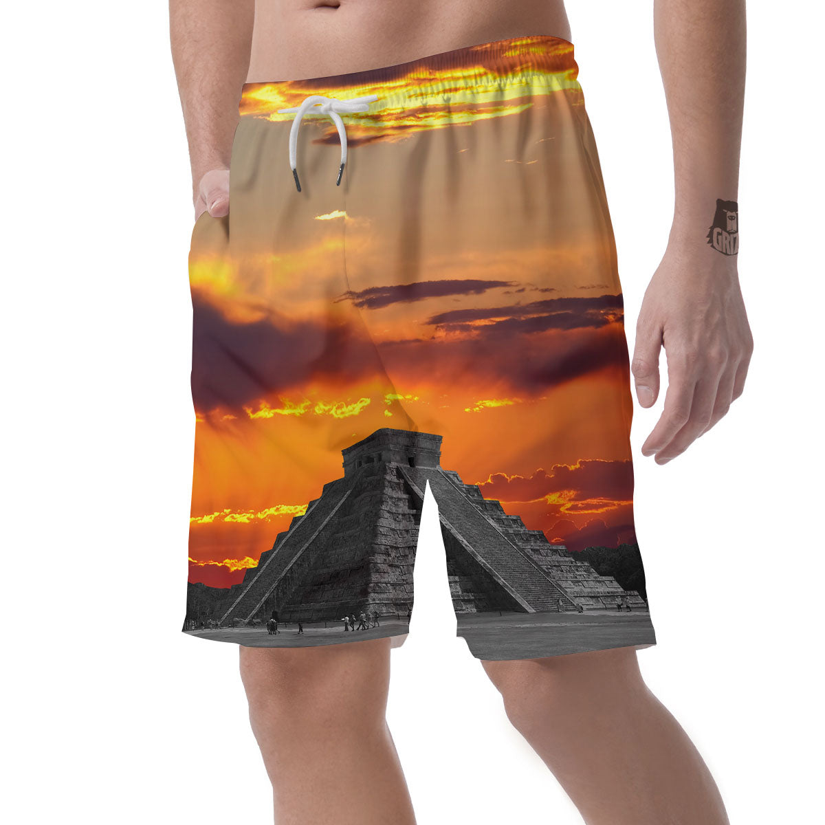 Civilization Mayan Print Men's Shorts-grizzshop