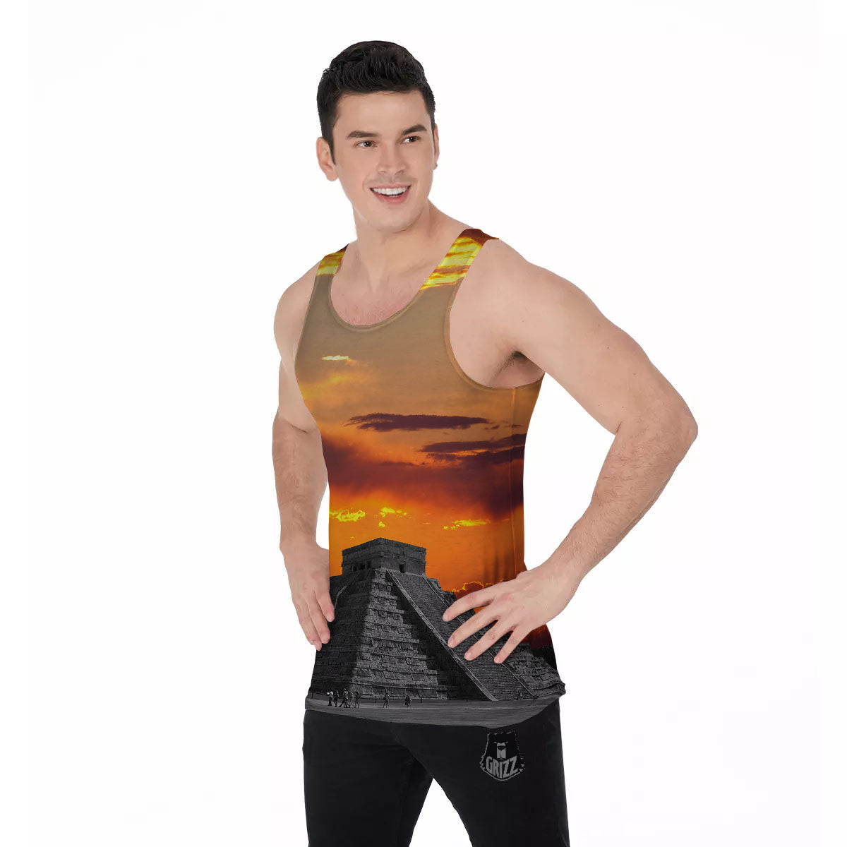 Civilization Mayan Print Men's Tank Top-grizzshop
