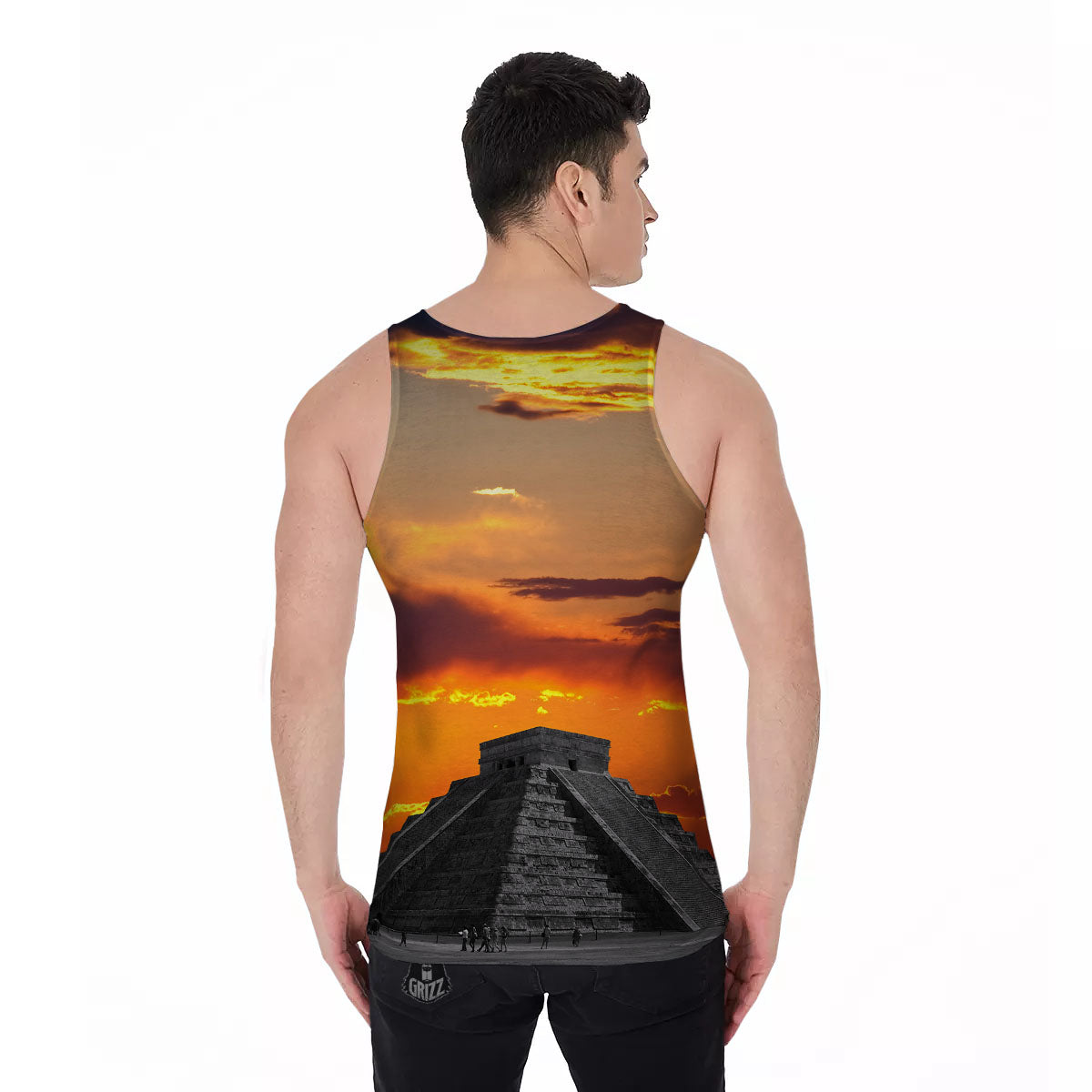 Civilization Mayan Print Men's Tank Top-grizzshop