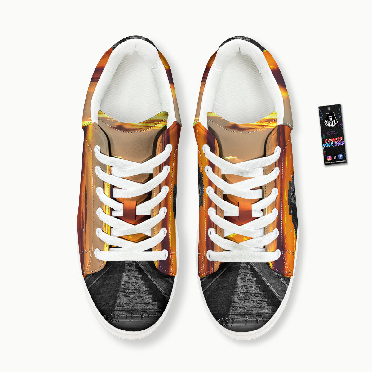 Civilization Mayan Print Platform Shoes-grizzshop