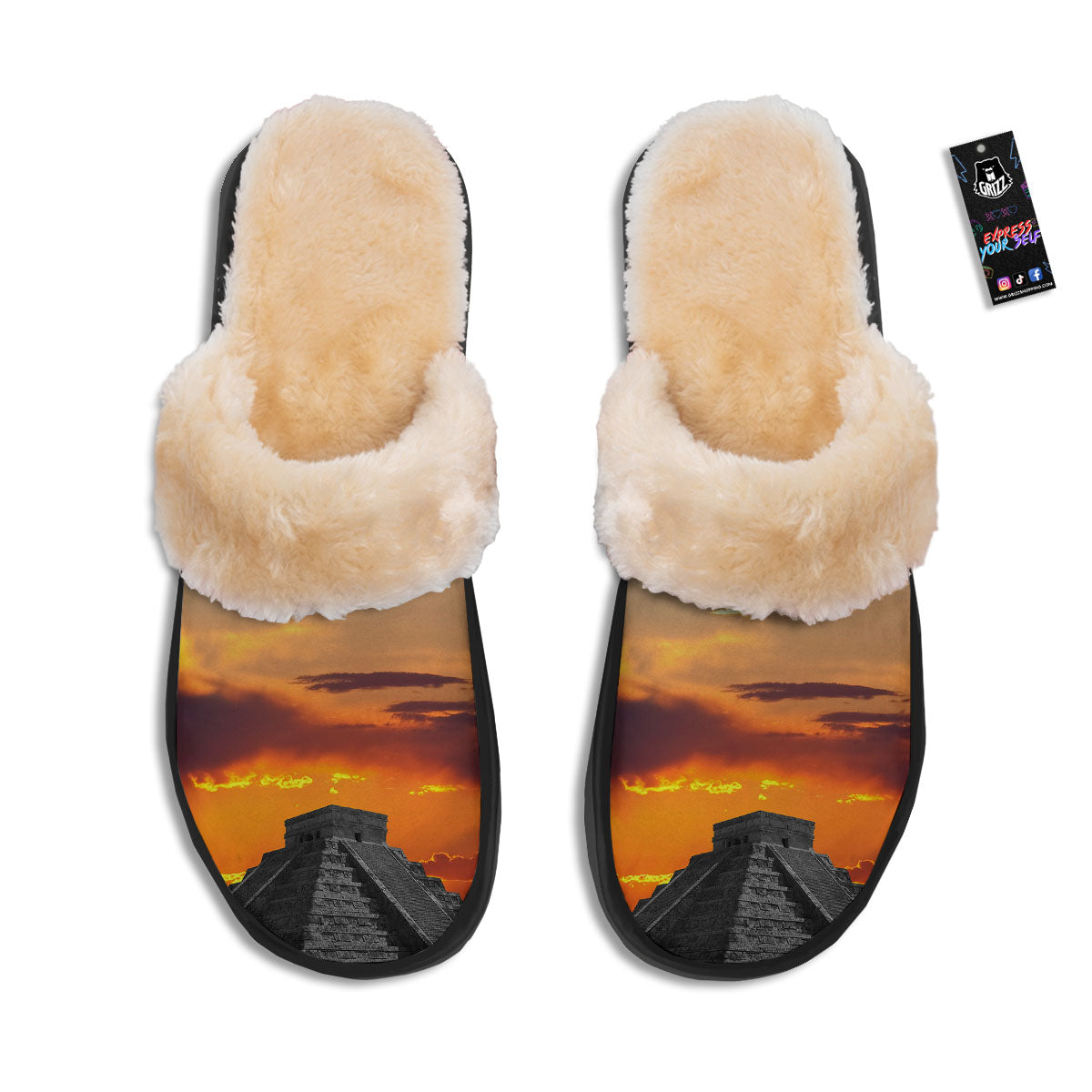 Civilization Mayan Print Slippers-grizzshop