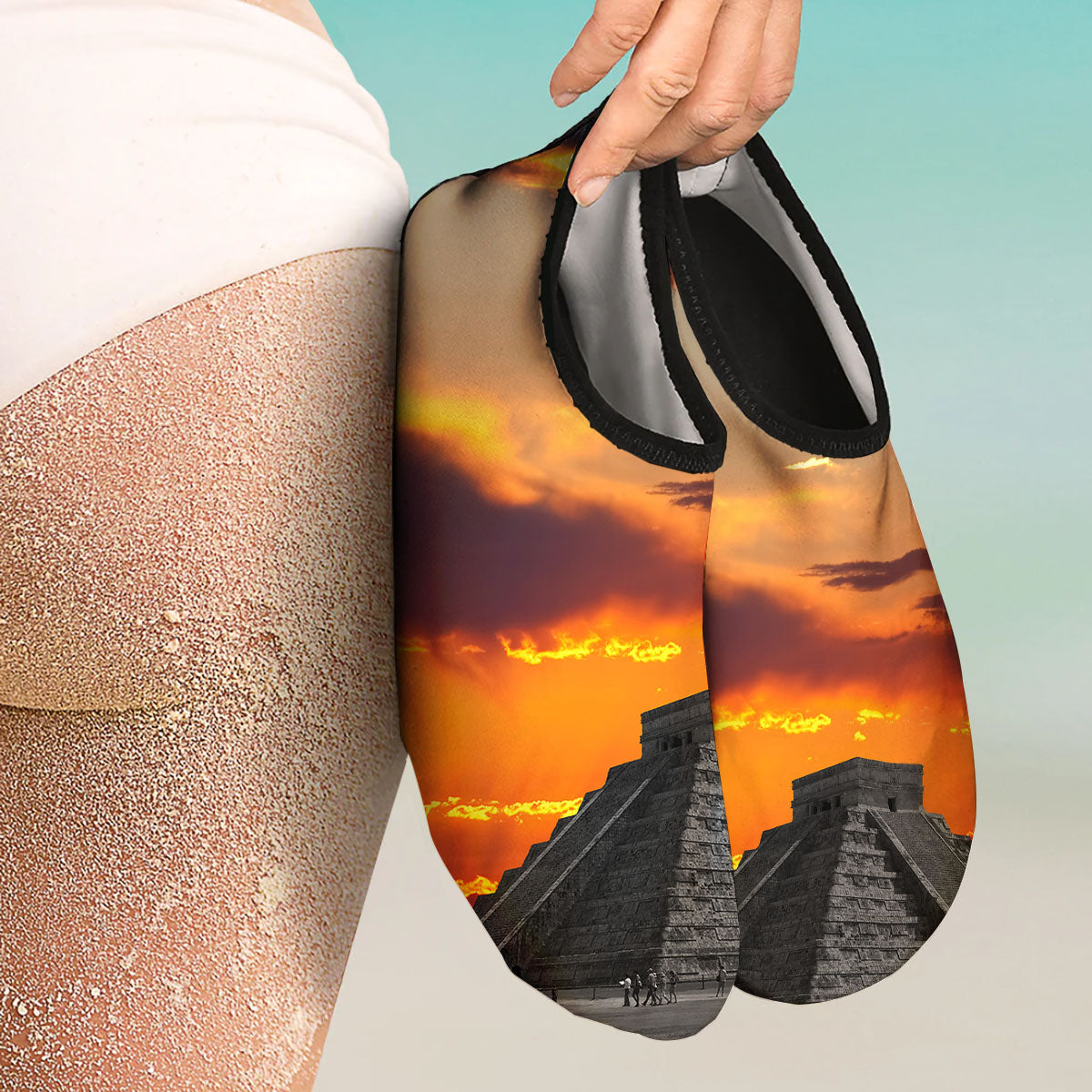 Civilization Mayan Print Water Shoes-grizzshop