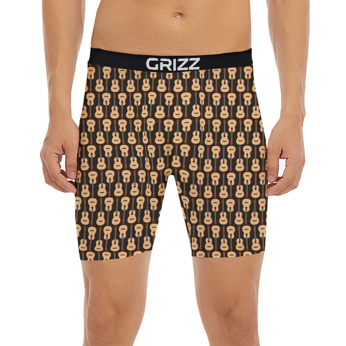 Classic Guitar Print Pattern Boxer Briefs-grizzshop