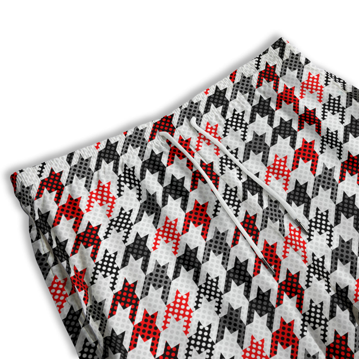 Classic Polka Dot In Houndstooth Print Pattern Men's Athletic Shorts