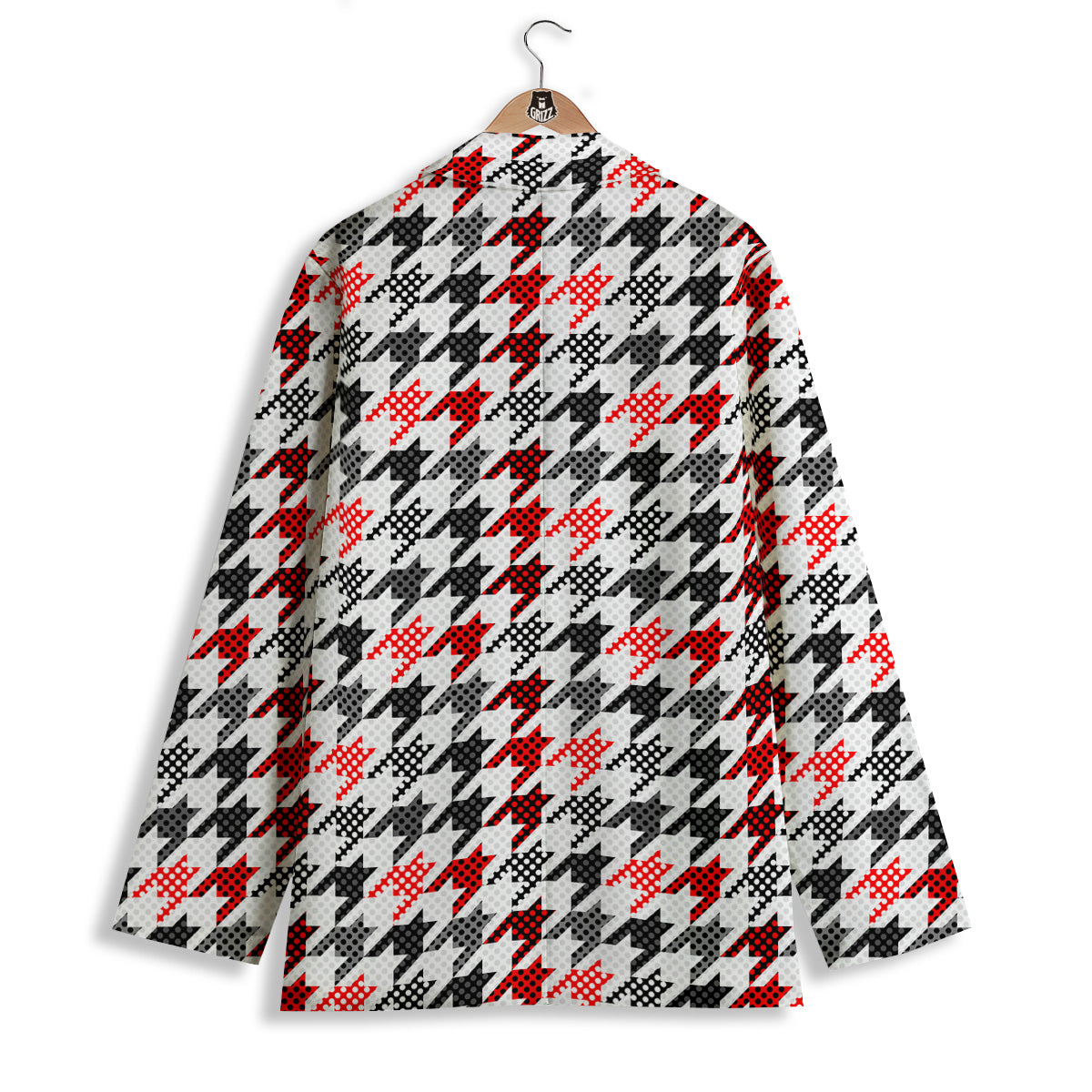 Classic Polka Dot In Houndstooth Print Pattern Women's Blazer-grizzshop