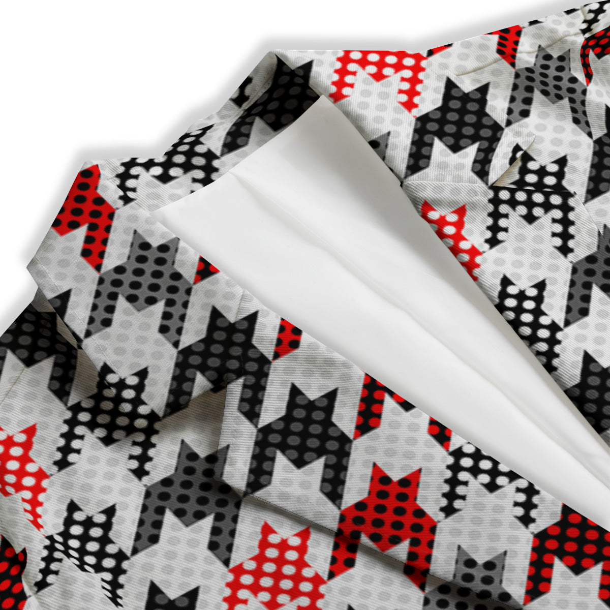 Classic Polka Dot In Houndstooth Print Pattern Women's Blazer-grizzshop