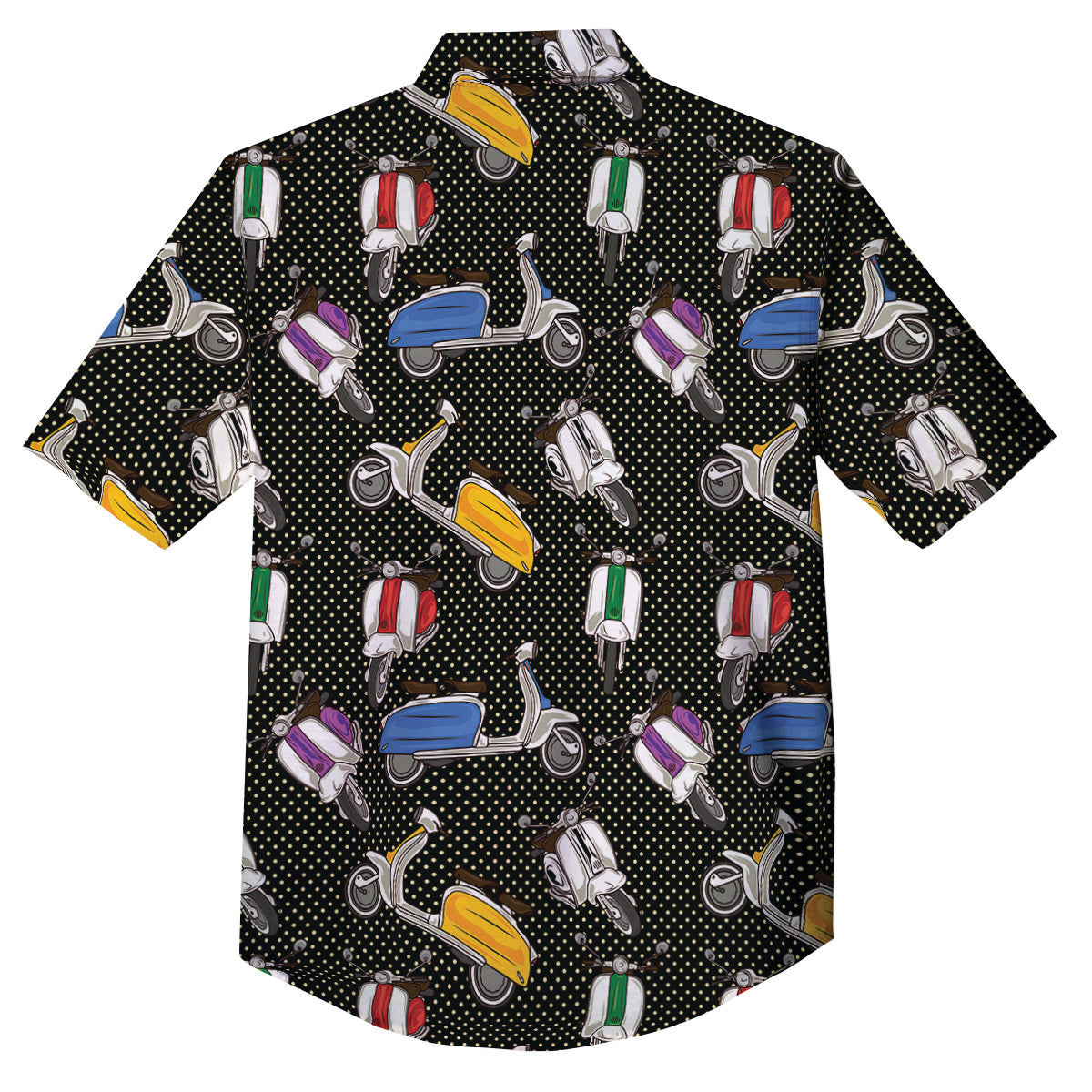 Classic Scooters Print Pattern Button Up Shirt-grizzshop