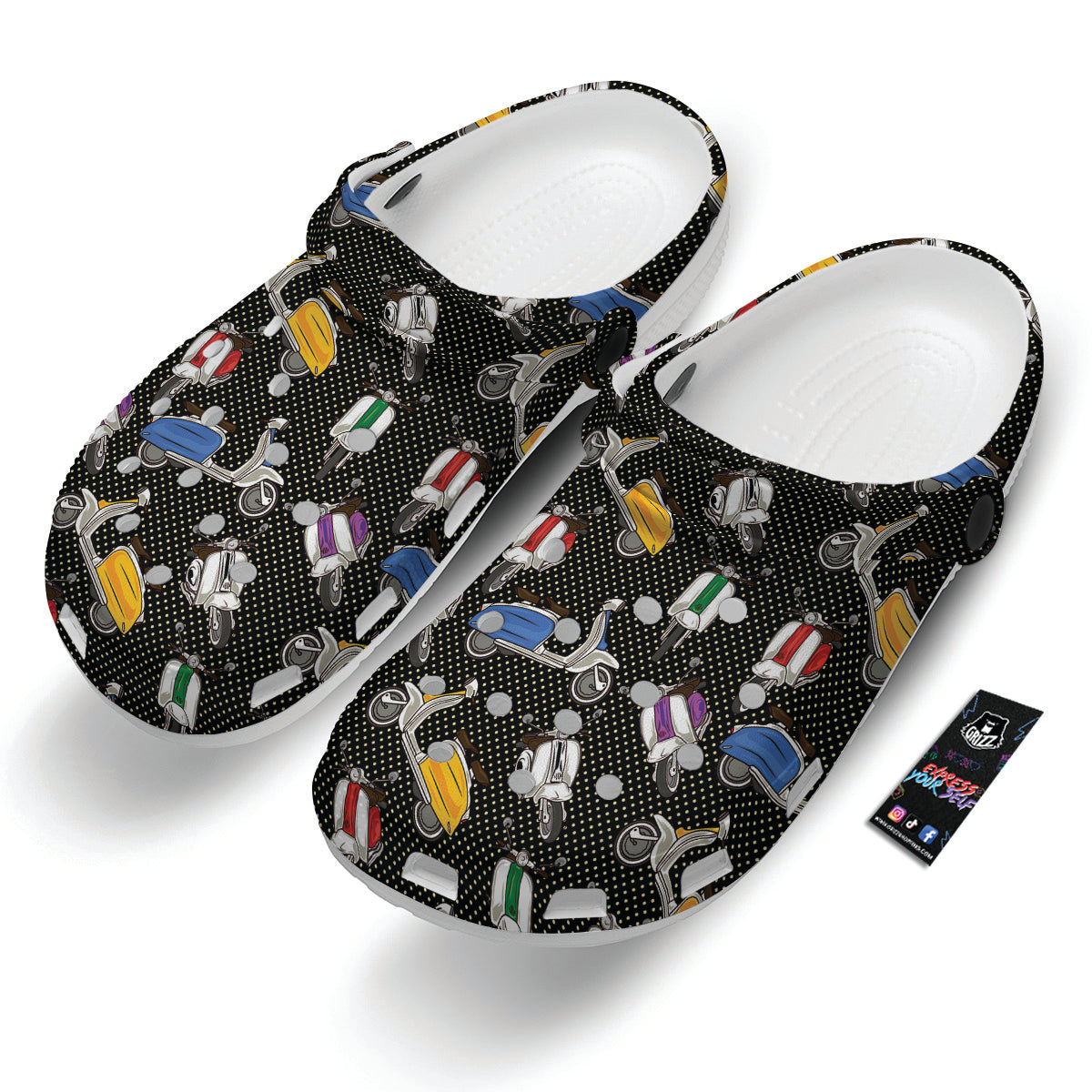 Classic Scooters Print Pattern Clog-grizzshop