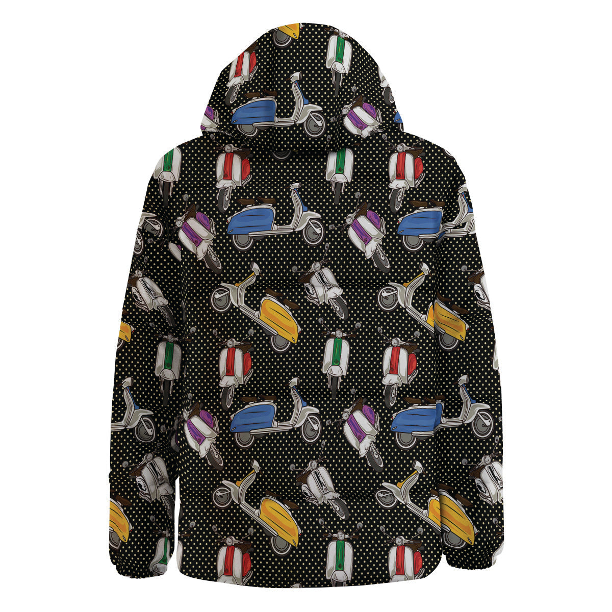 Classic Scooters Print Pattern Down Jacket-grizzshop