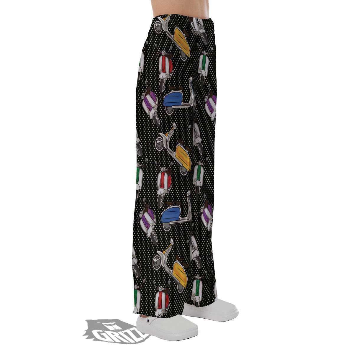 Classic Scooters Print Pattern Pajama Pants-grizzshop