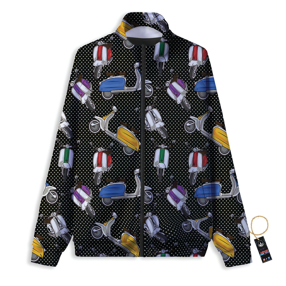 Classic Scooters Print Pattern Track Jacket-grizzshop
