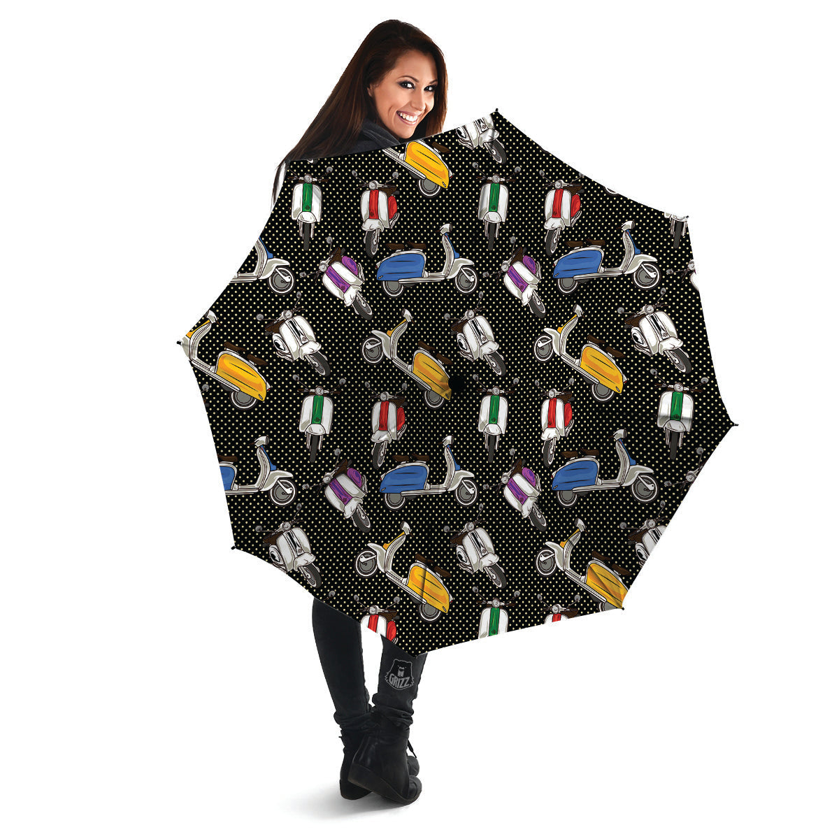 Classic Scooters Print Pattern Umbrella-grizzshop