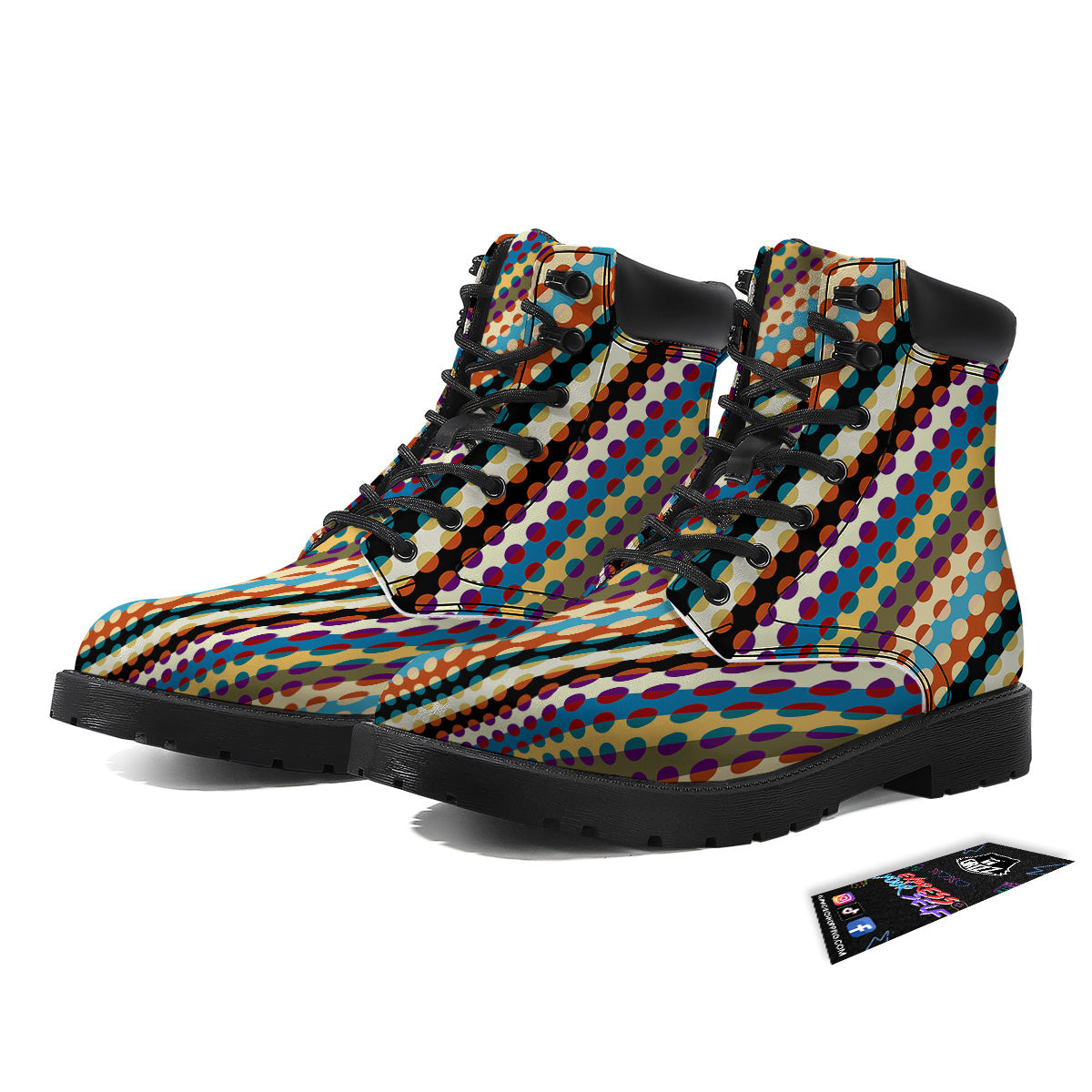 Classic Stripe Polka Dot Print Pattern Boots-grizzshop