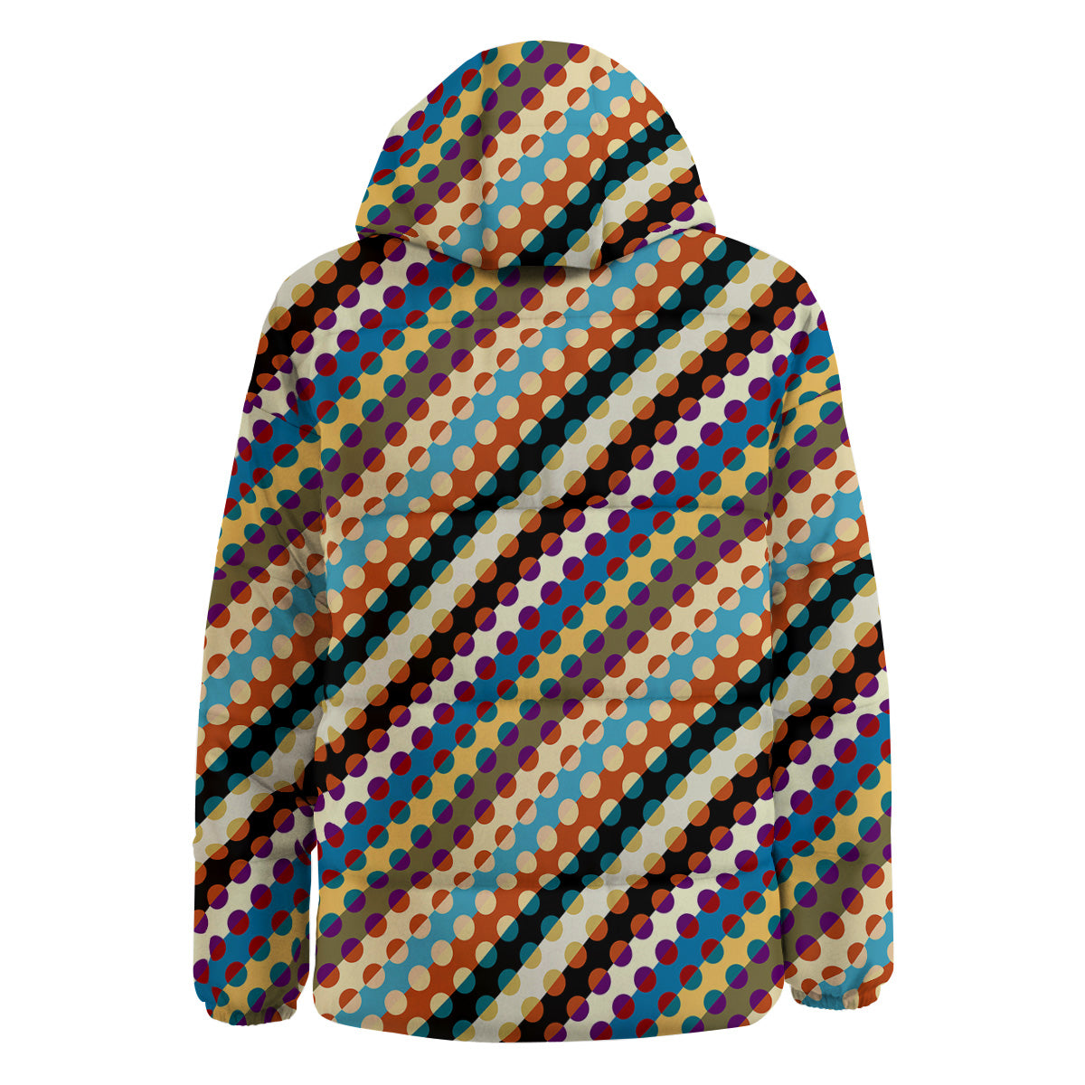 Classic Stripe Polka Dot Print Pattern Down Jacket-grizzshop
