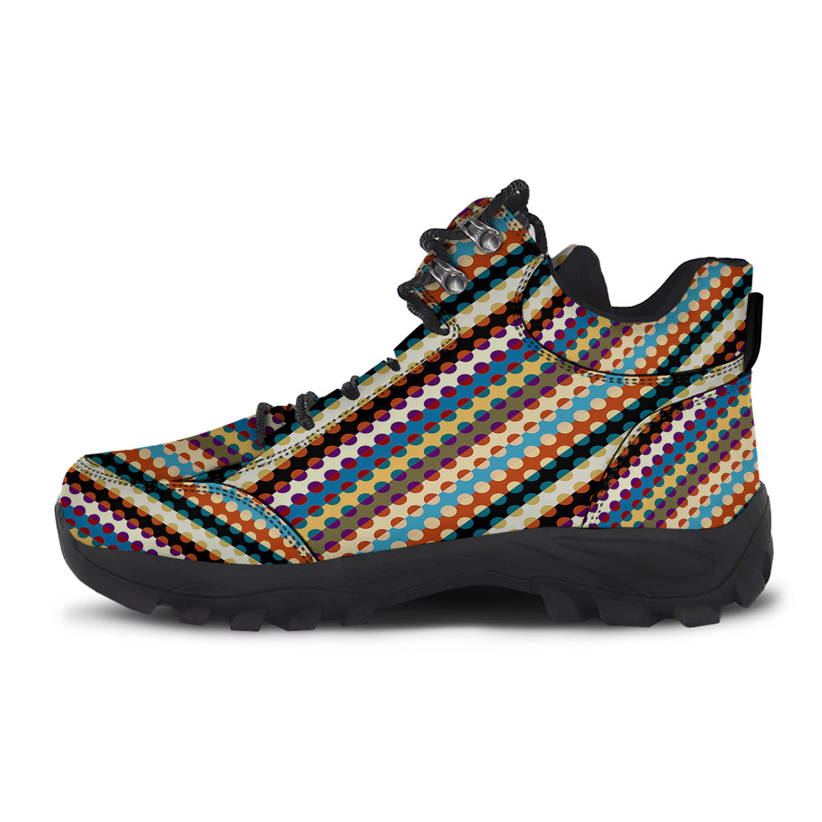 Classic Stripe Polka Dot Print Pattern Hiking Shoes-grizzshop