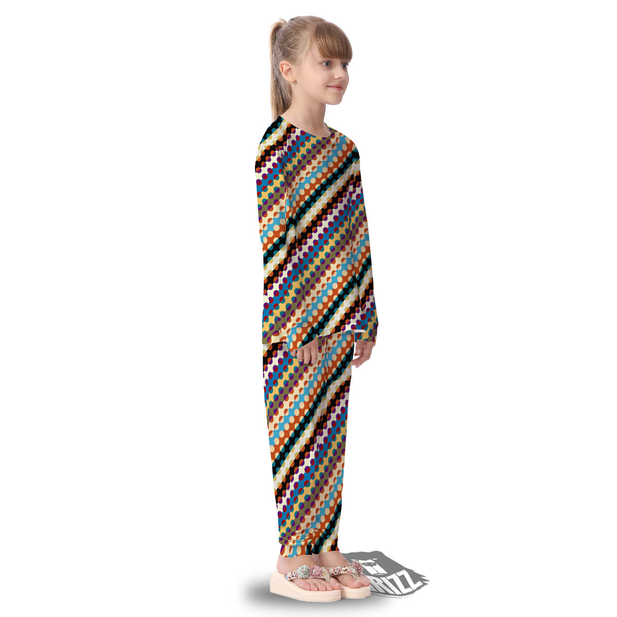 Classic Stripe Polka Dot Print Pattern Kid's Pajamas-grizzshop