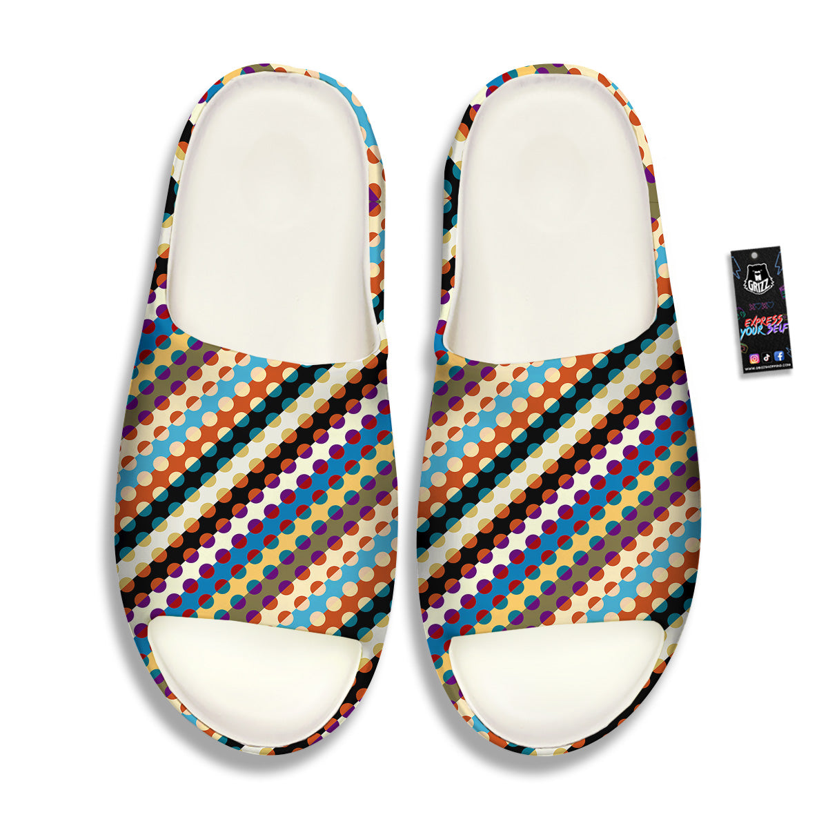 Classic Stripe Polka Dot Print Pattern Sandals-grizzshop