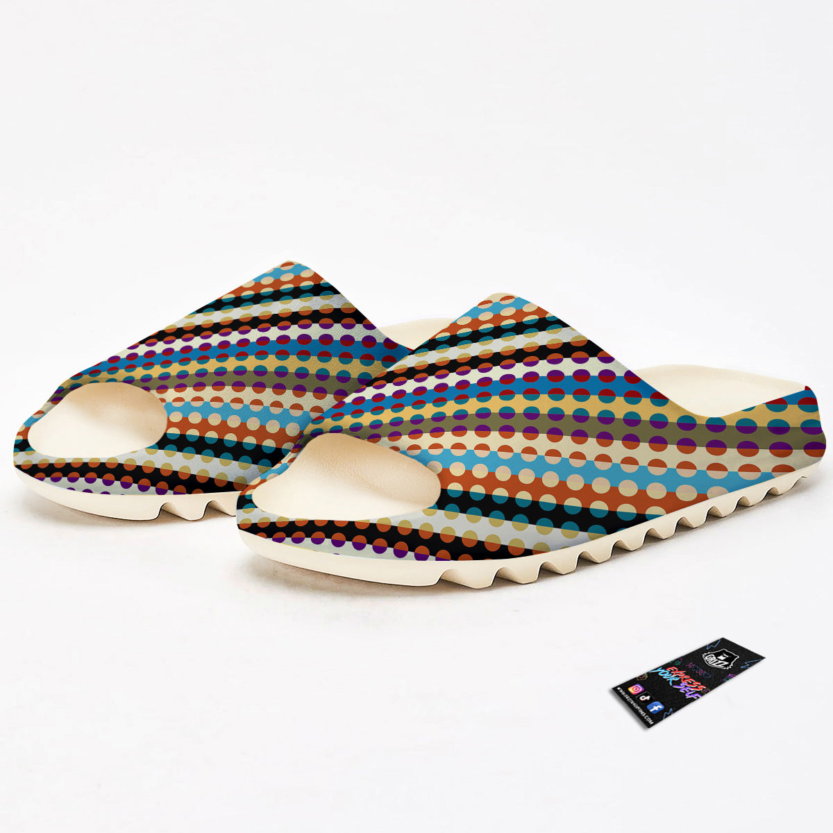 Classic Stripe Polka Dot Print Pattern Sandals-grizzshop