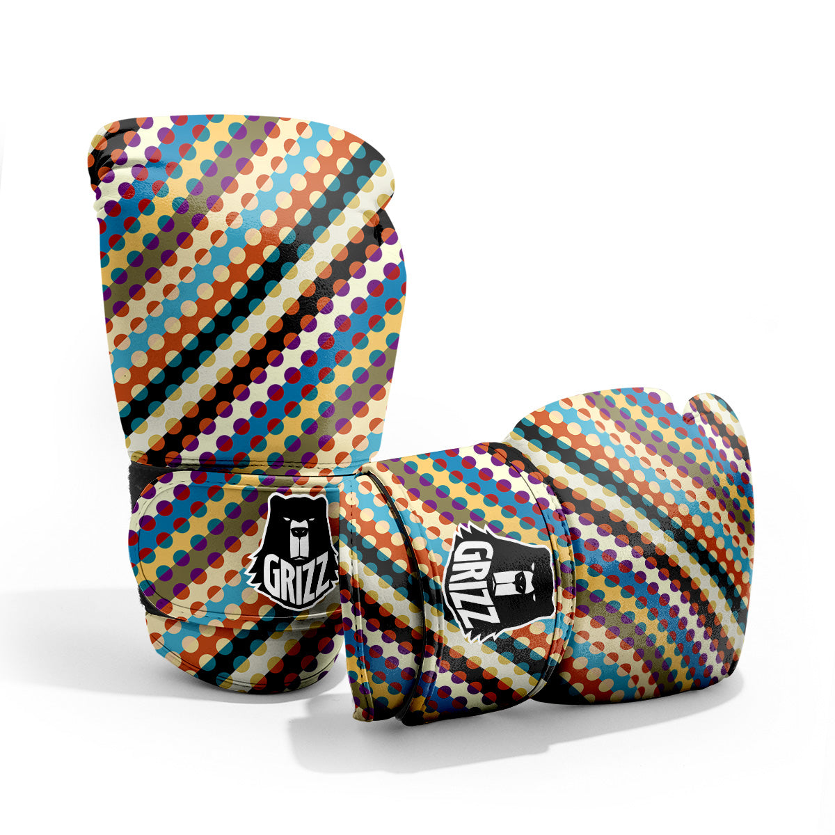 Classic Stripe Polka Dot Print Pattern Pro Boxing Glove