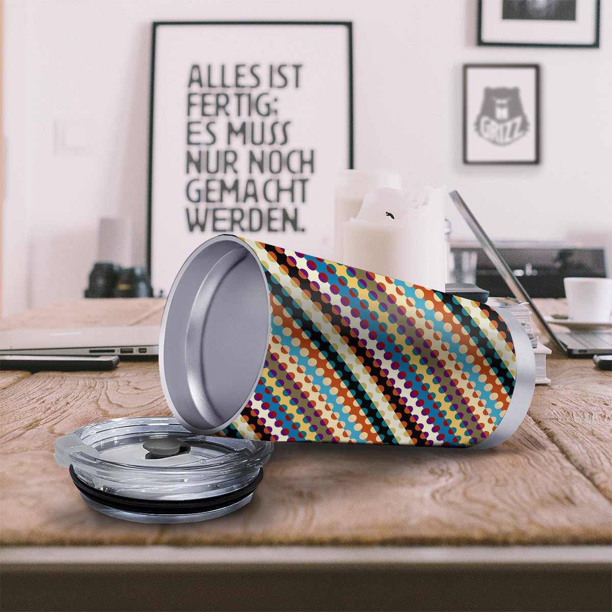 Classic Stripe Polka Dot Print Pattern Tumbler-grizzshop
