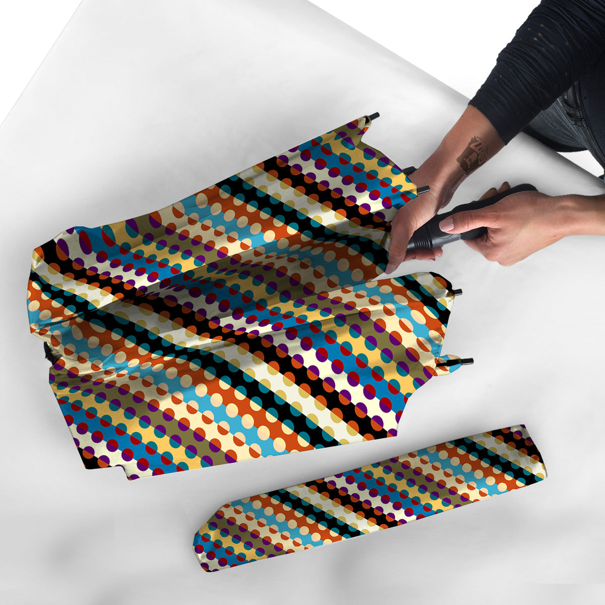 Classic Stripe Polka Dot Print Pattern Umbrella-grizzshop