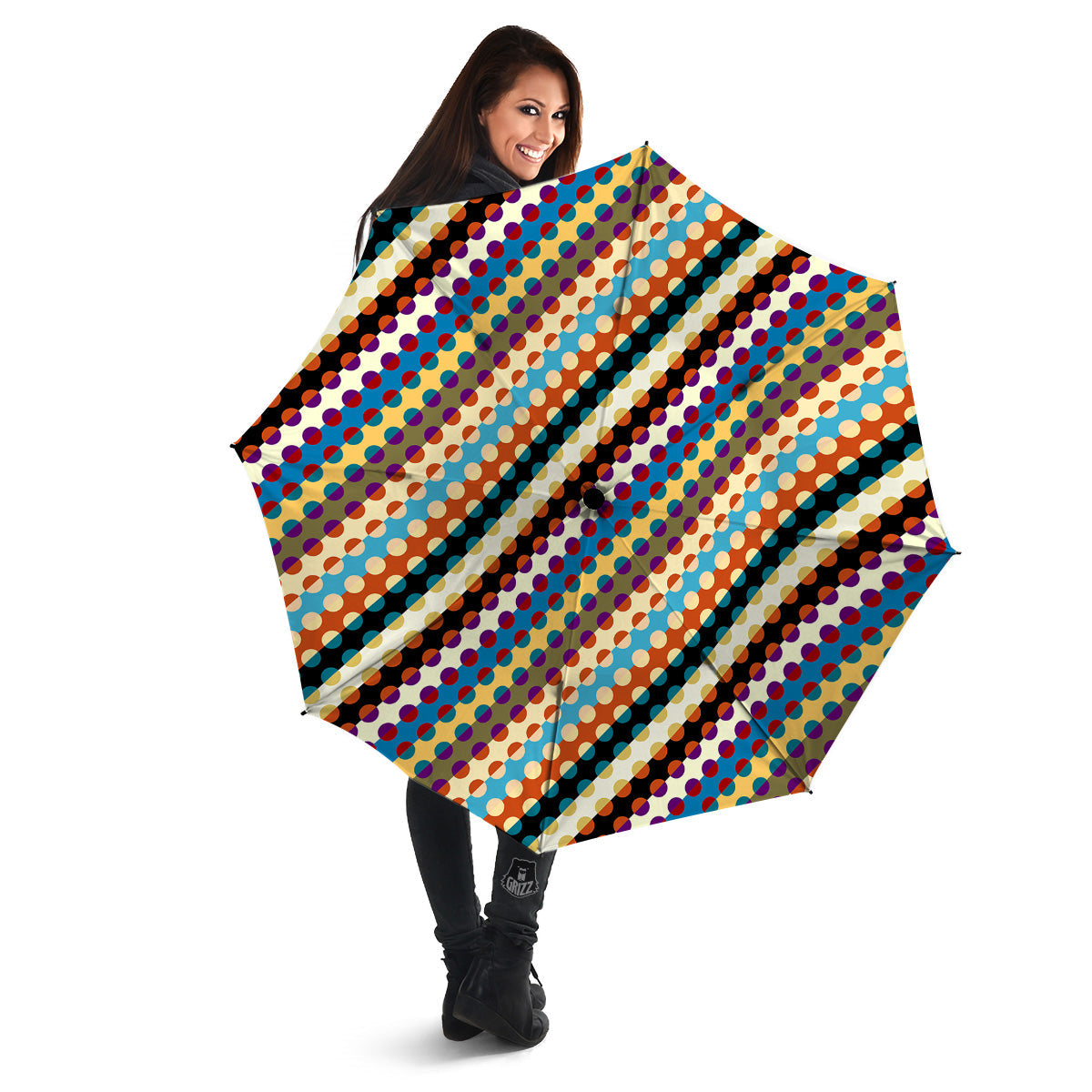 Classic Stripe Polka Dot Print Pattern Umbrella-grizzshop