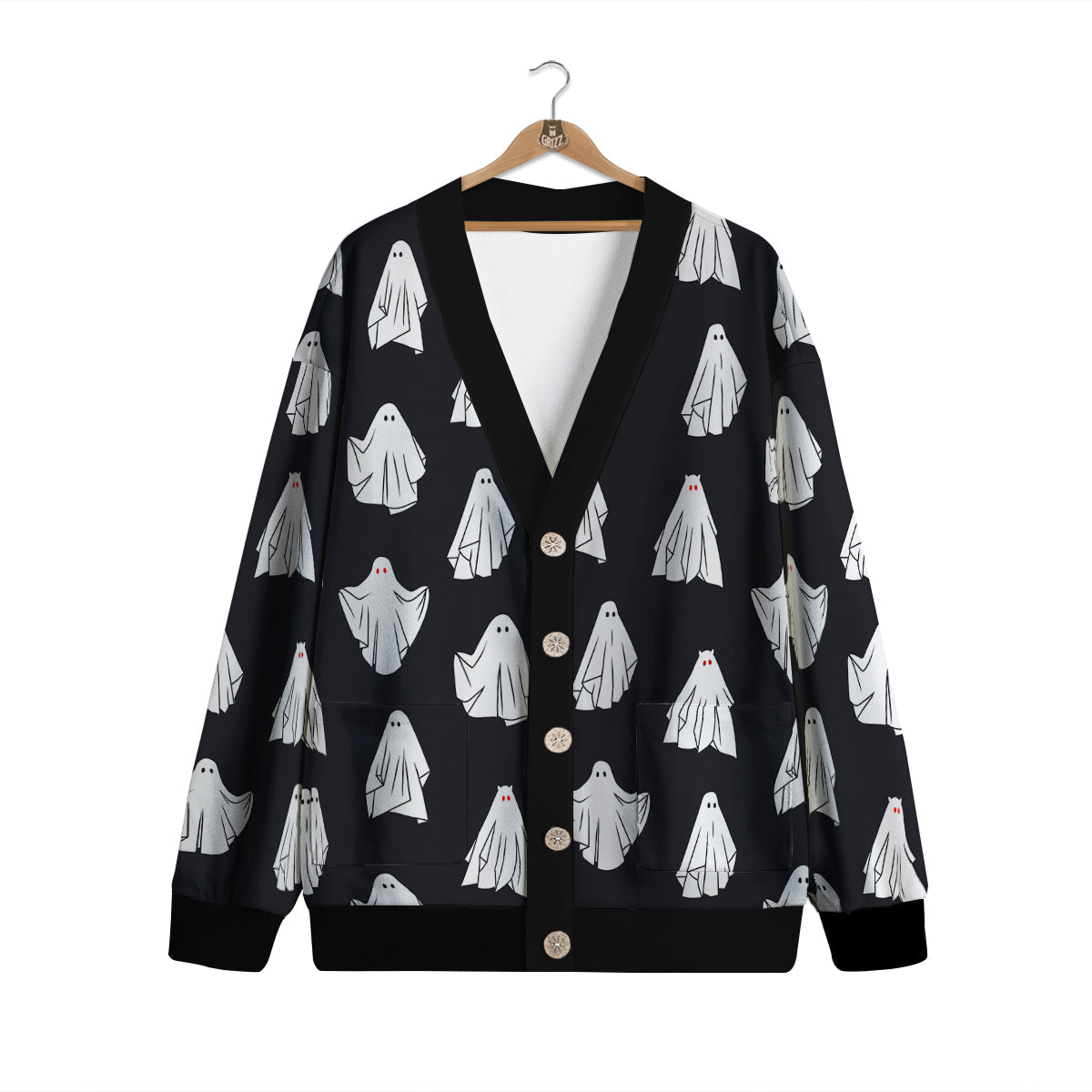 Cloth Ghosts Cartoon Print Pattern Cardigan-grizzshop