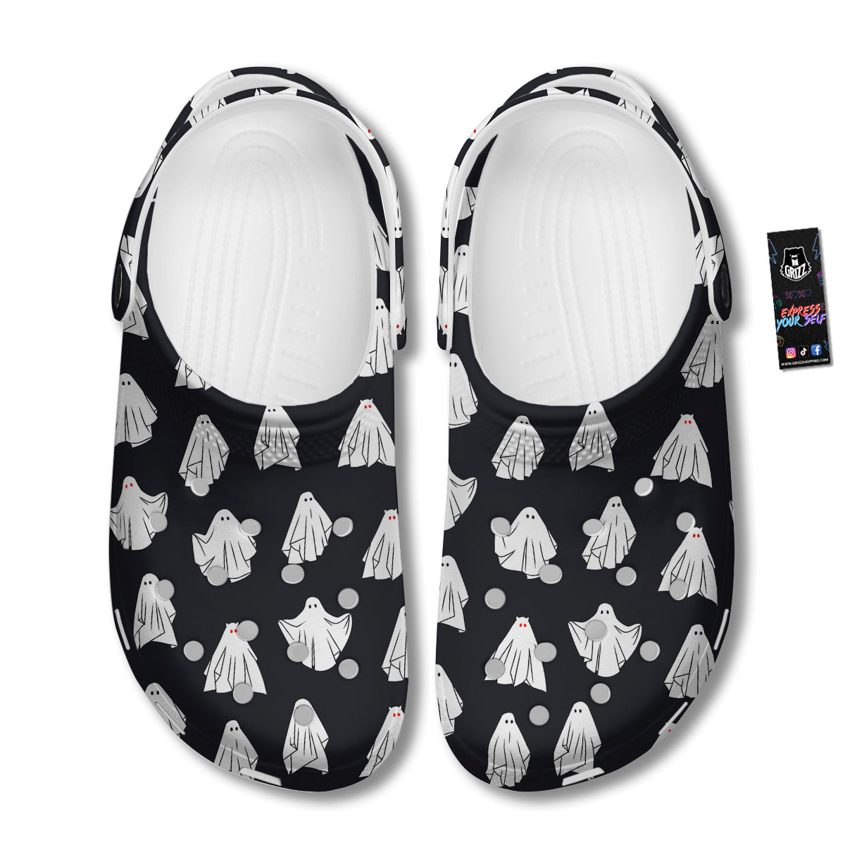 Cloth Ghosts Cartoon Print Pattern Clog-grizzshop