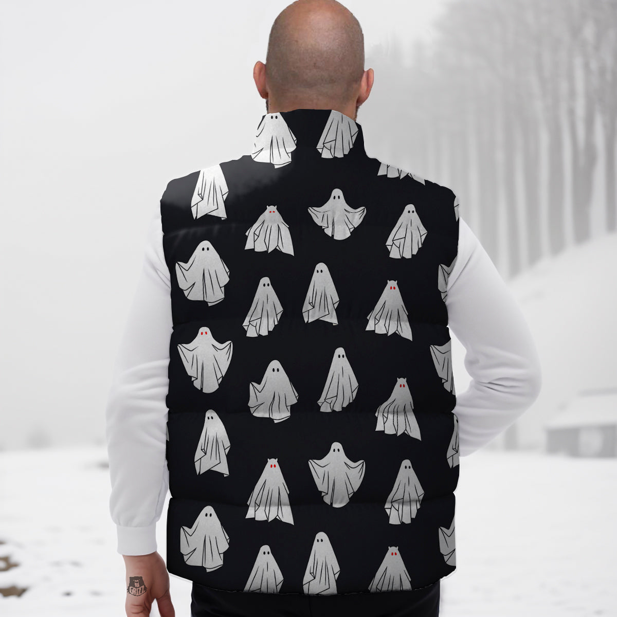 Cloth Ghosts Cartoon Print Pattern Down Vest