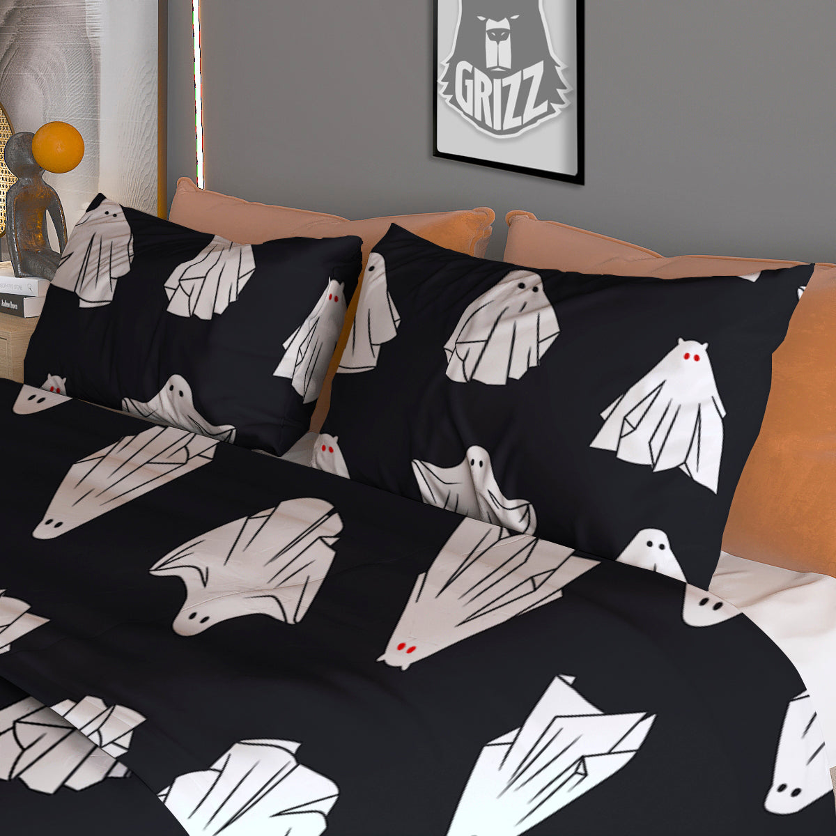 Cloth Ghosts Cartoon Print Pattern Duvet Cover Bedding Set