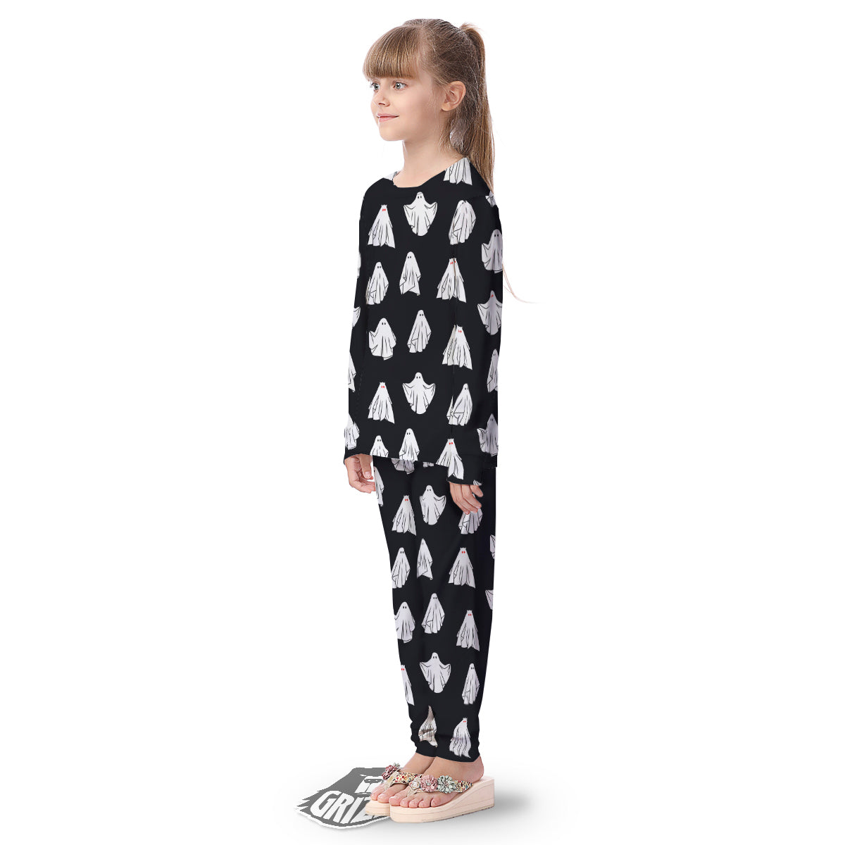 Cloth Ghosts Cartoon Print Pattern Kid's Pajamas-grizzshop