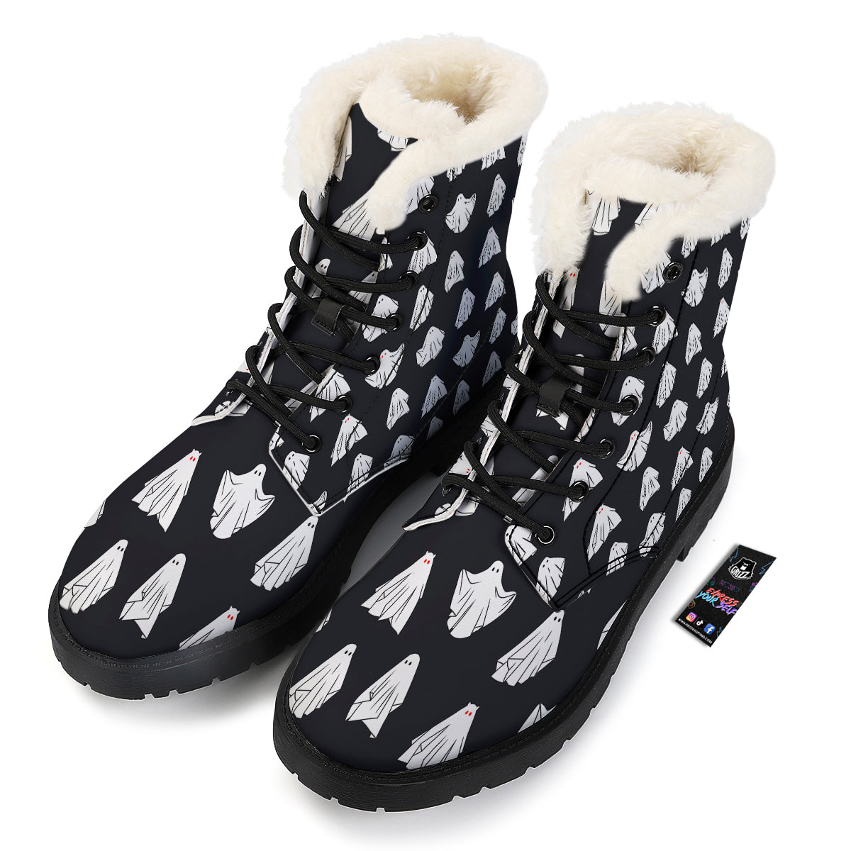 Cloth Ghosts Cartoon Print Pattern Winter Boots-grizzshop