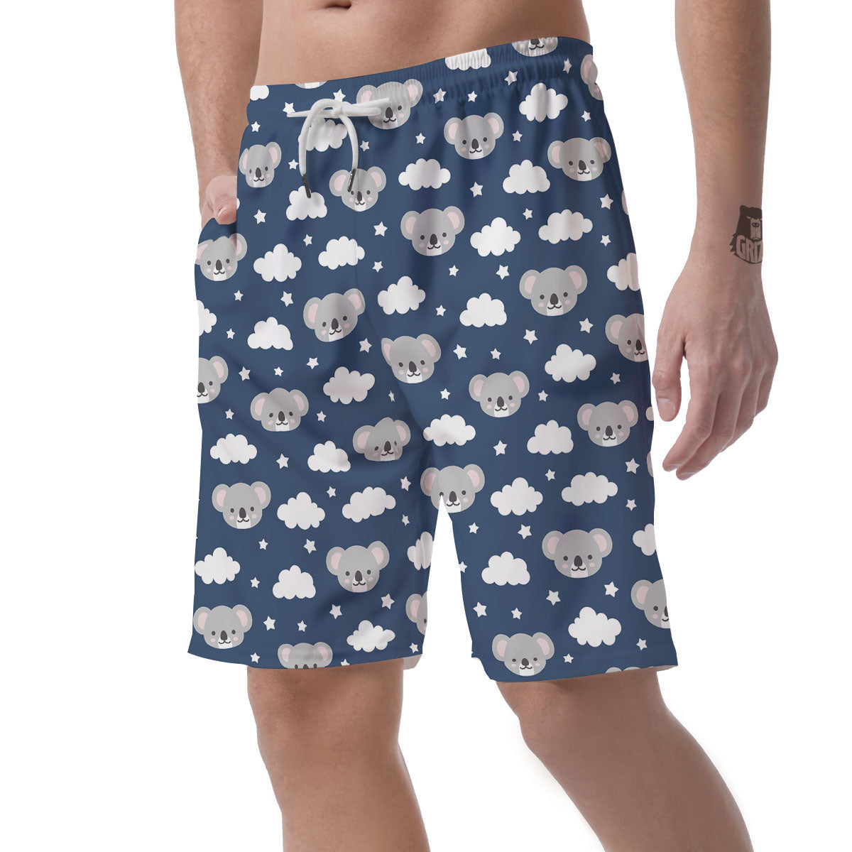 Cloud And Koala Bear Print Pattern Men's Shorts-grizzshop
